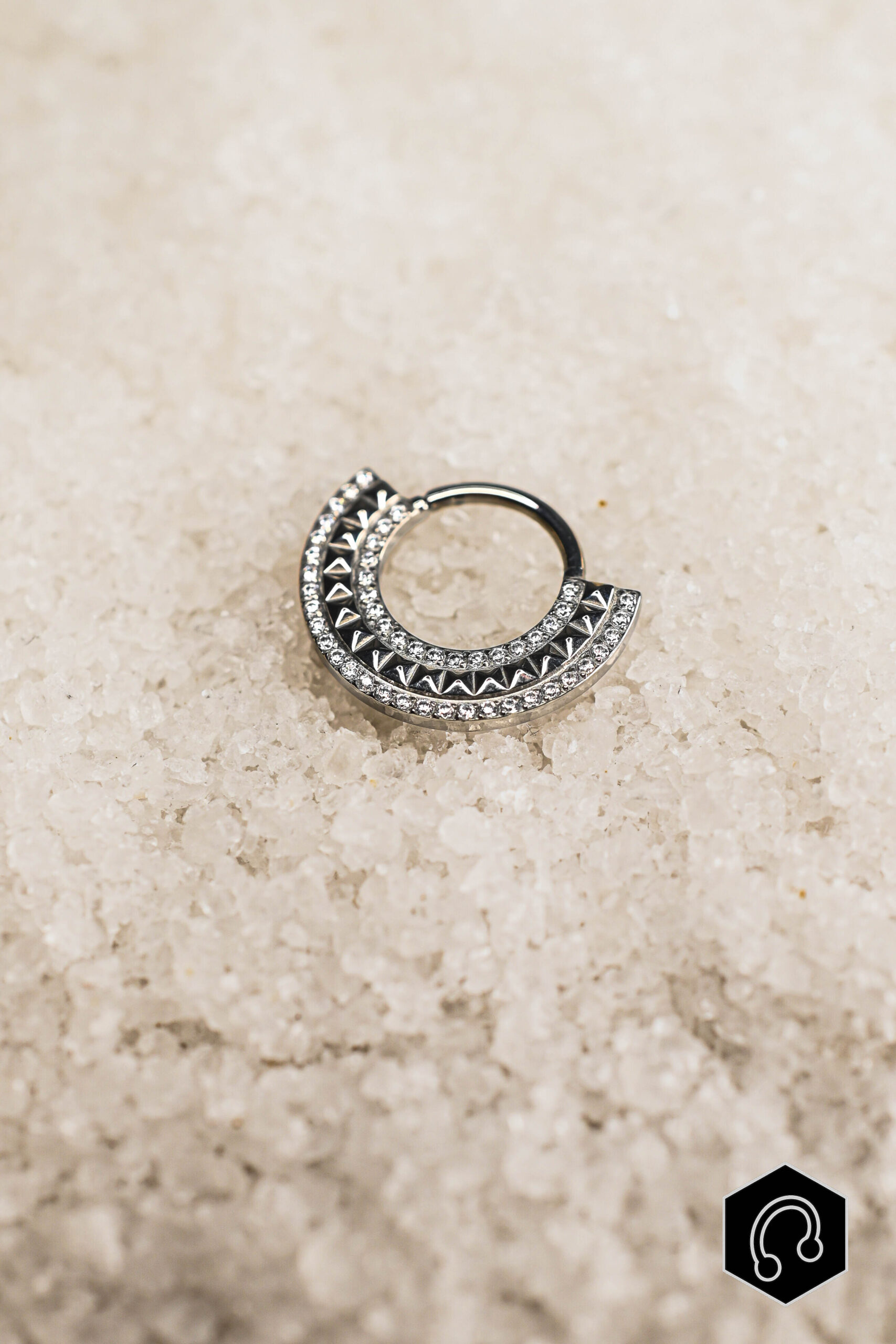 Anneau Clicker Crystal Studded Halo