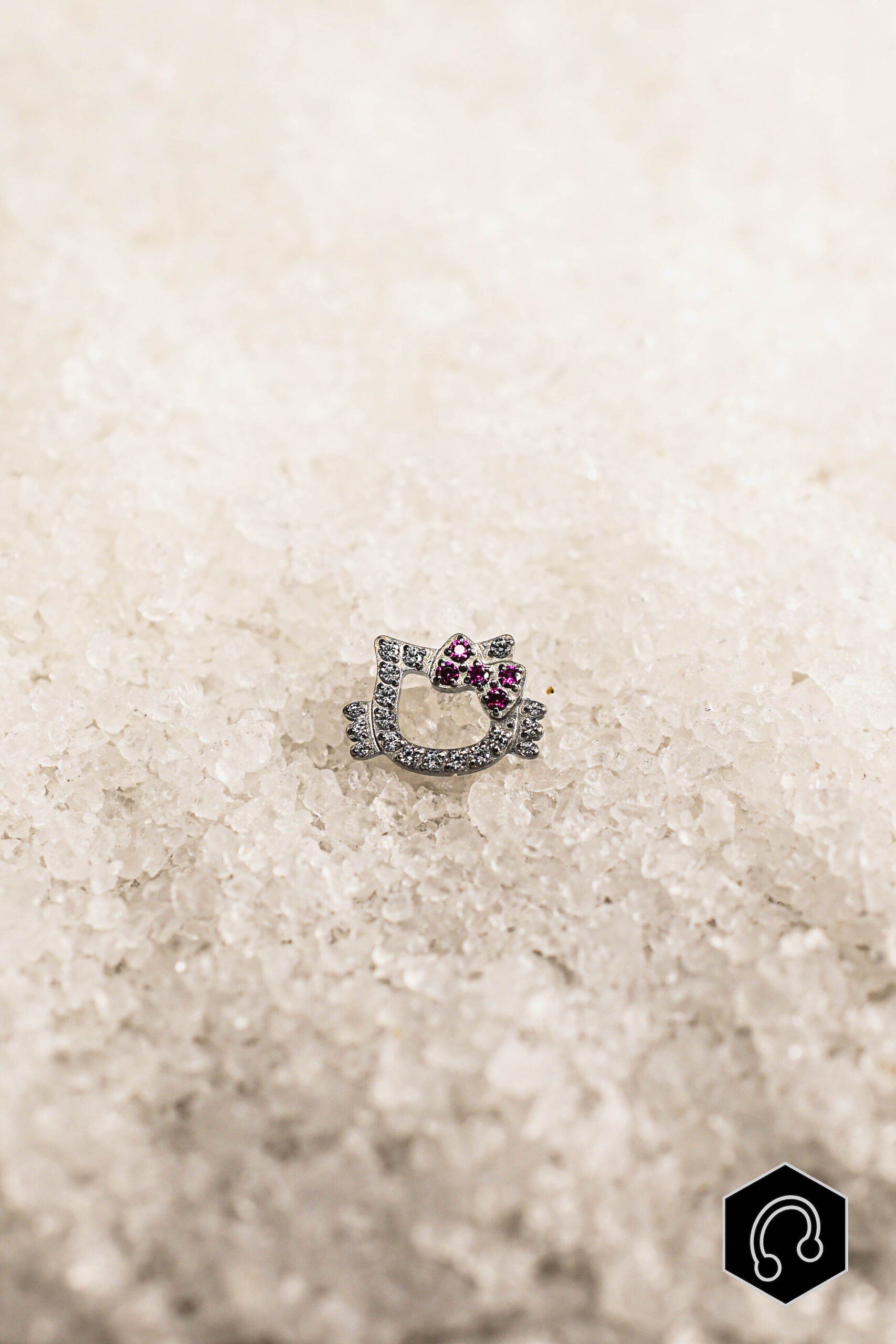 Labret Titane Silver Kitty Sparkle