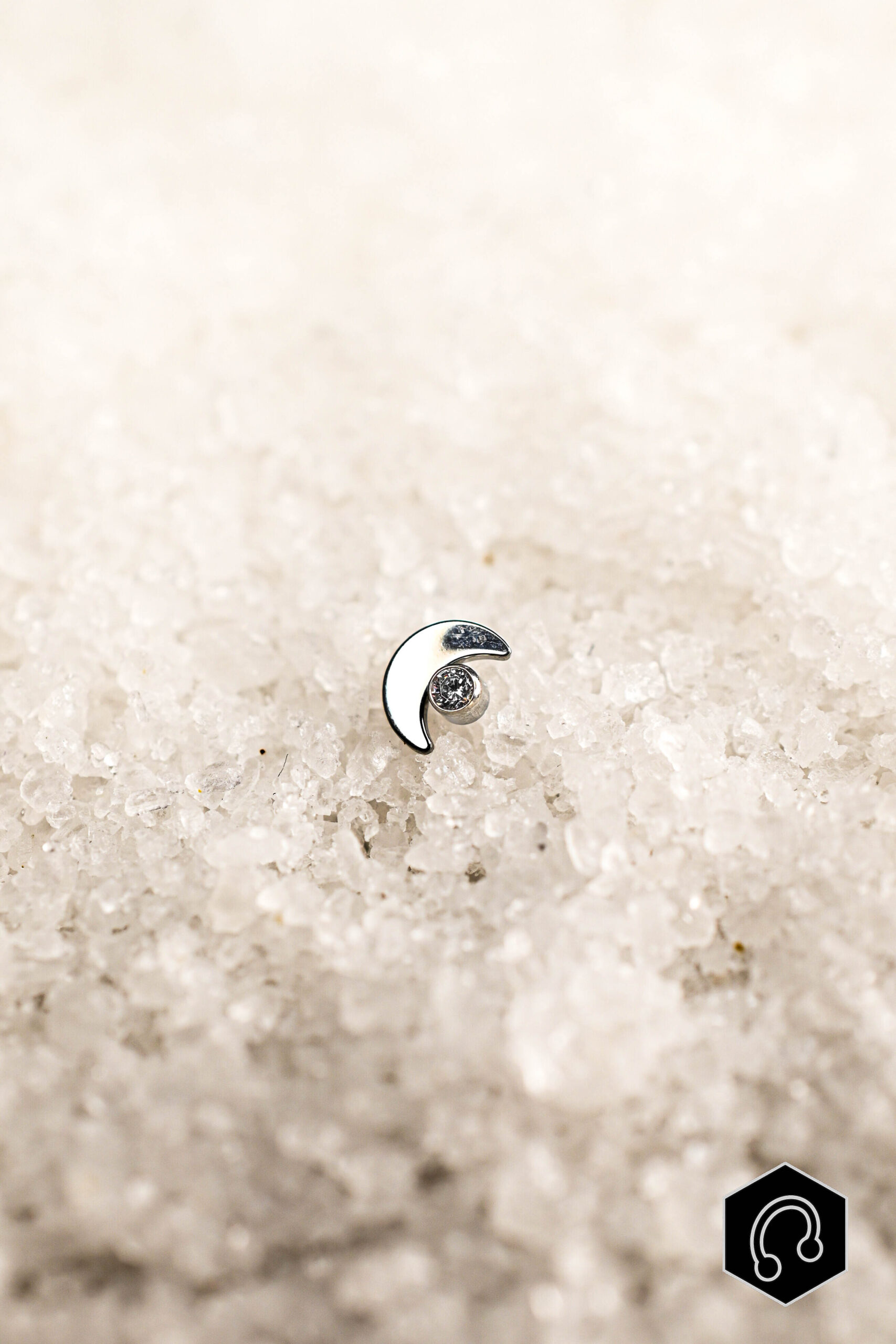 Labret Titane Argenté Moon Drop