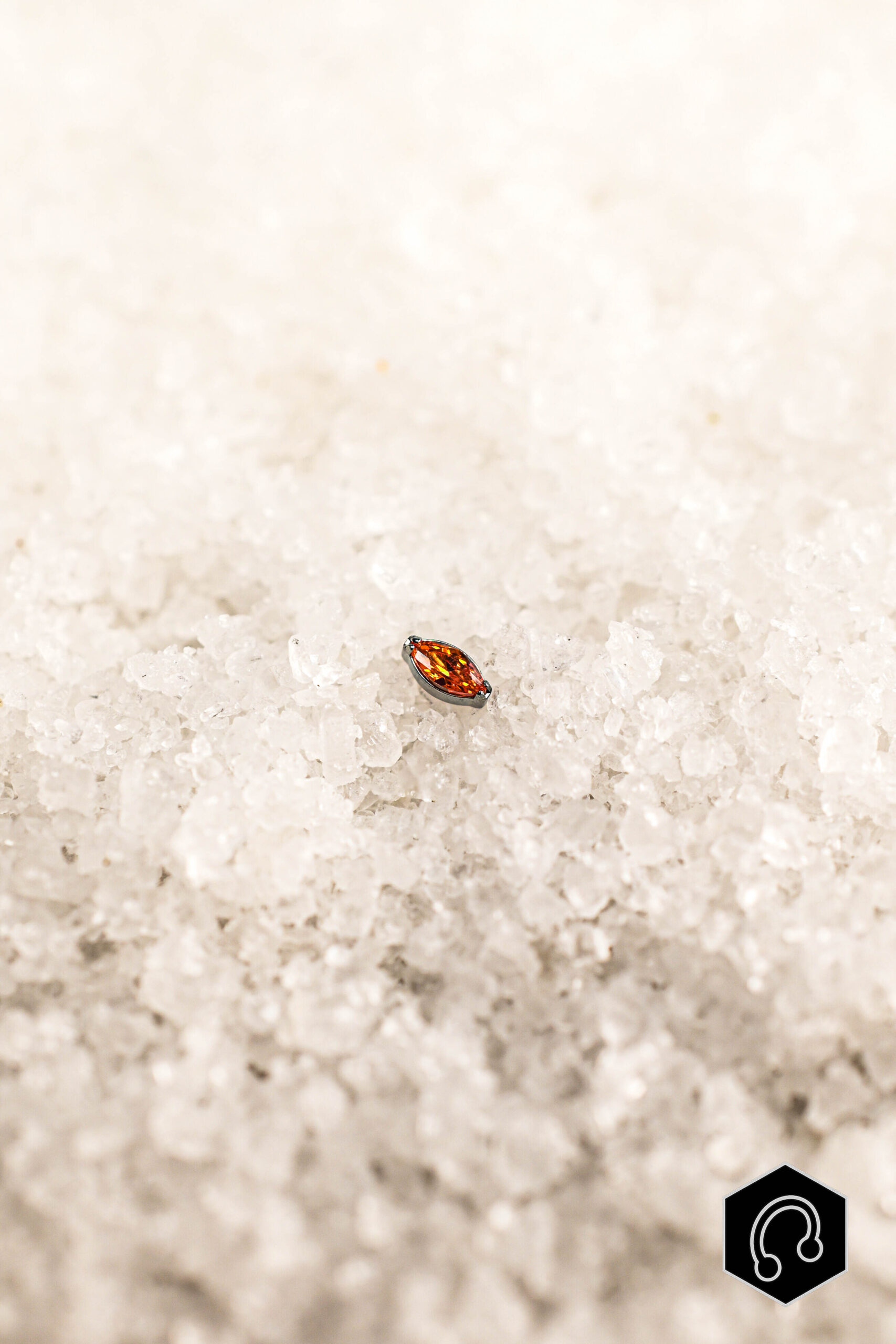 Labret Titane Argenté Orange Whisper