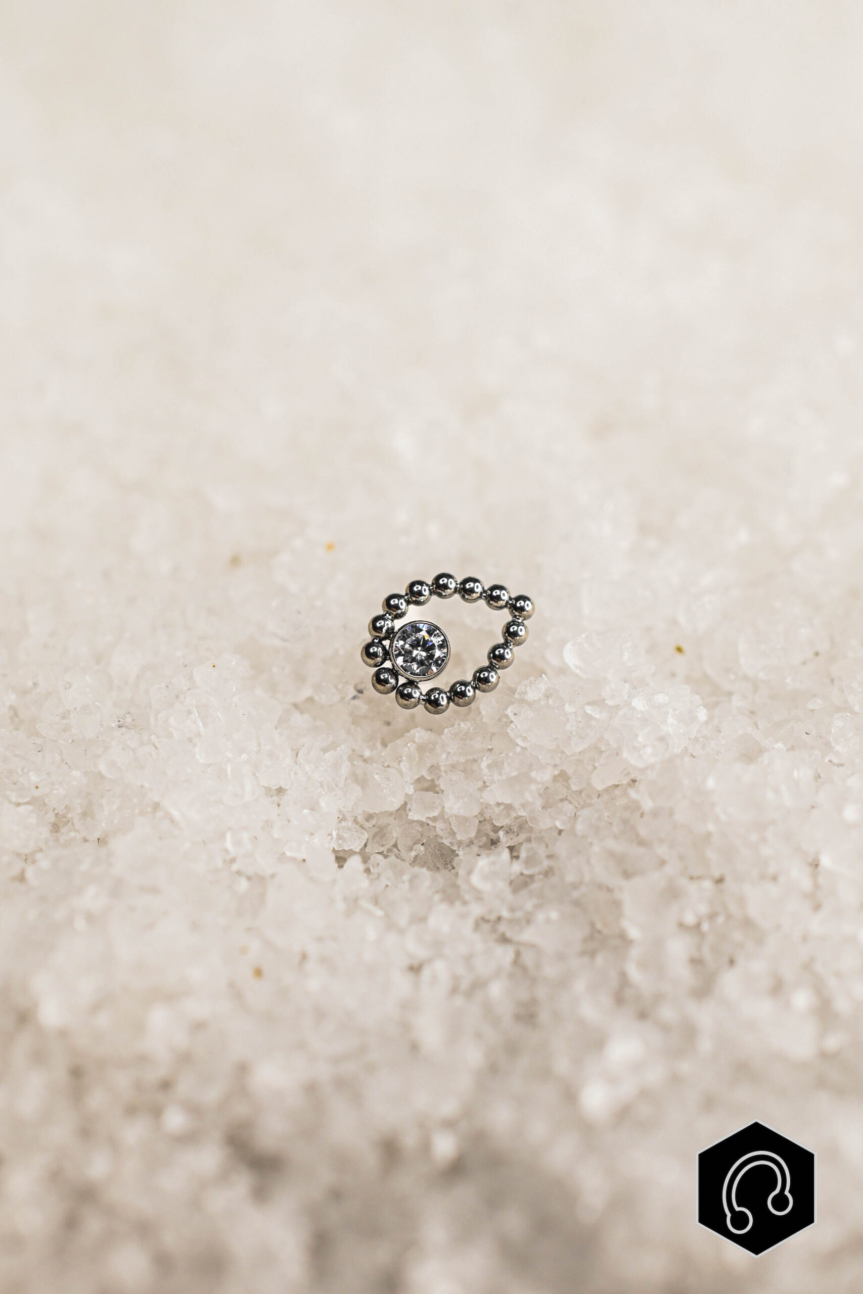 Labret Titane Argenté Larme d'Aurora