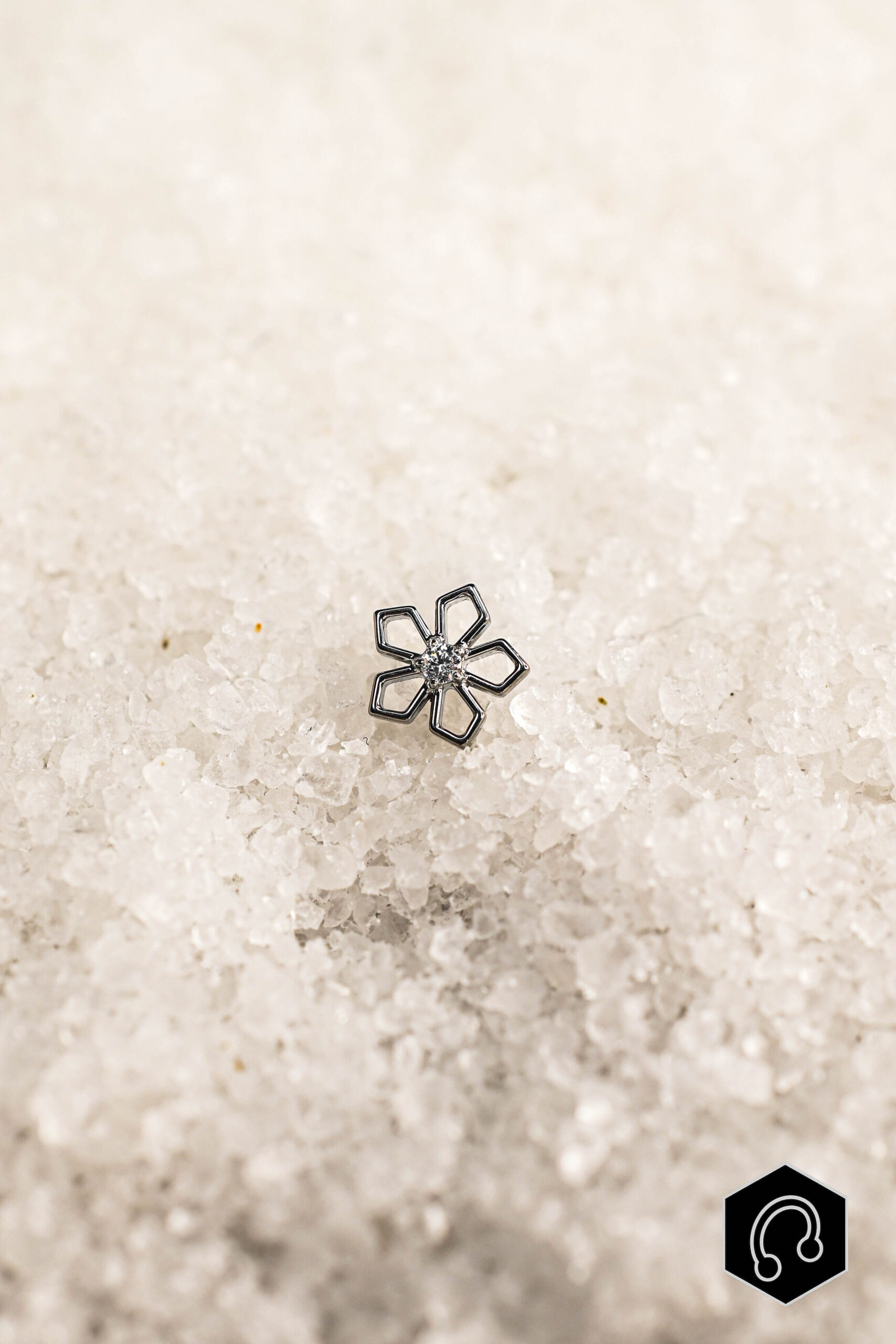 Labret Titane Argenté FlowerBloom