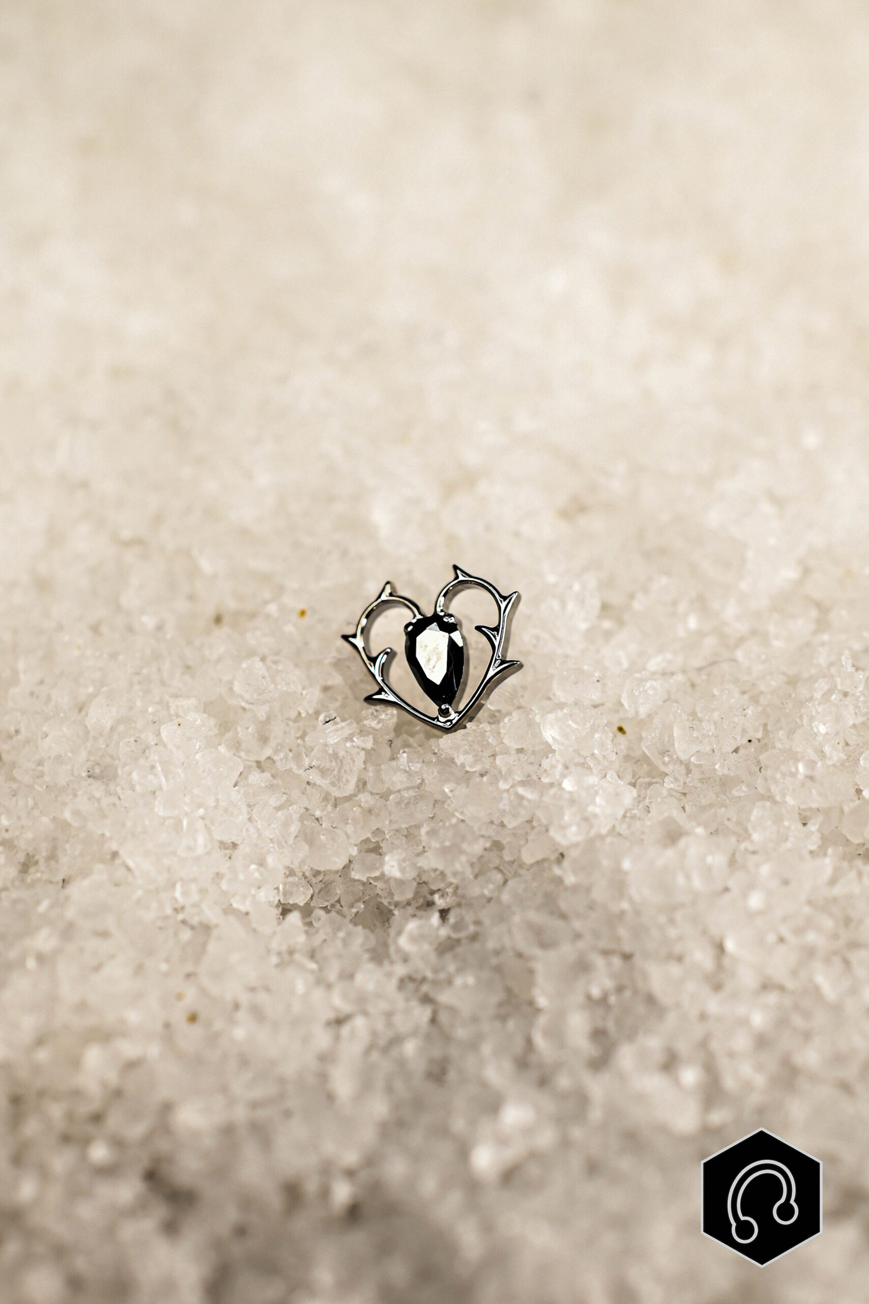 Labret Titane Black Thorned Heart