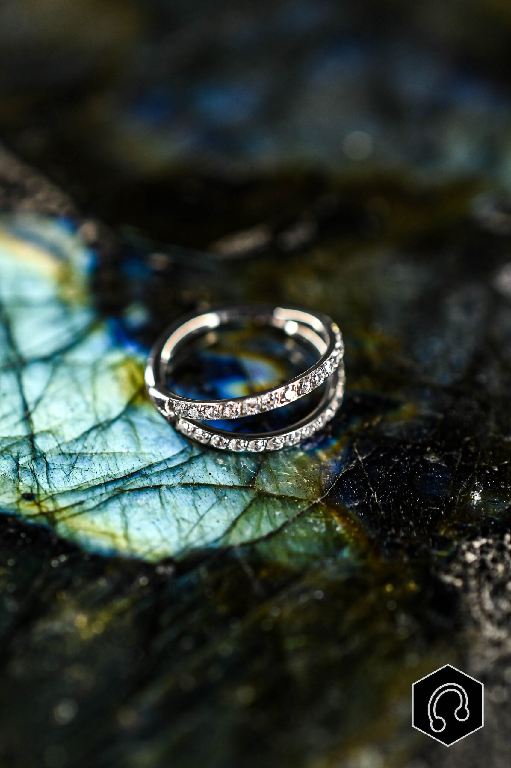 Anneau Clicker Titane Double Shimmer