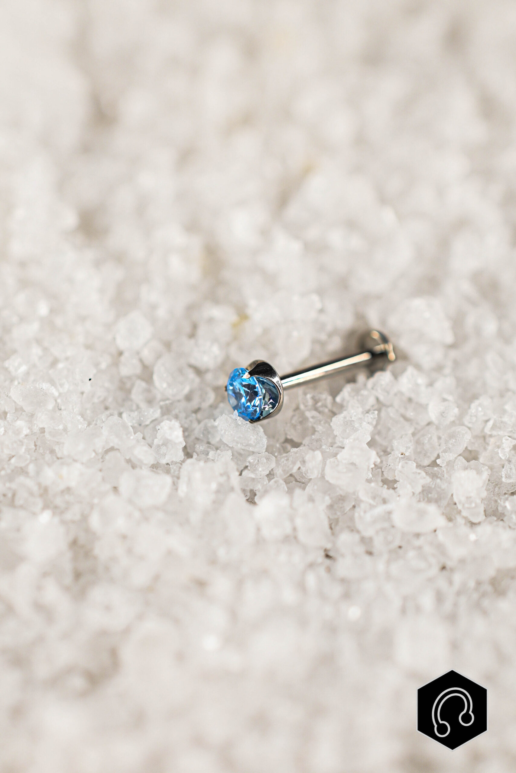 Labret Titane Bleu Pure Gleam