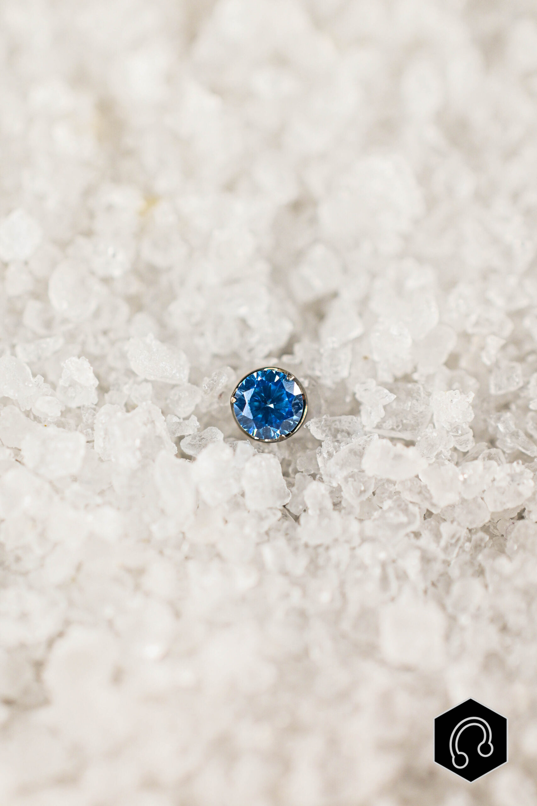 Labret Titane Bleu Pure Gleam