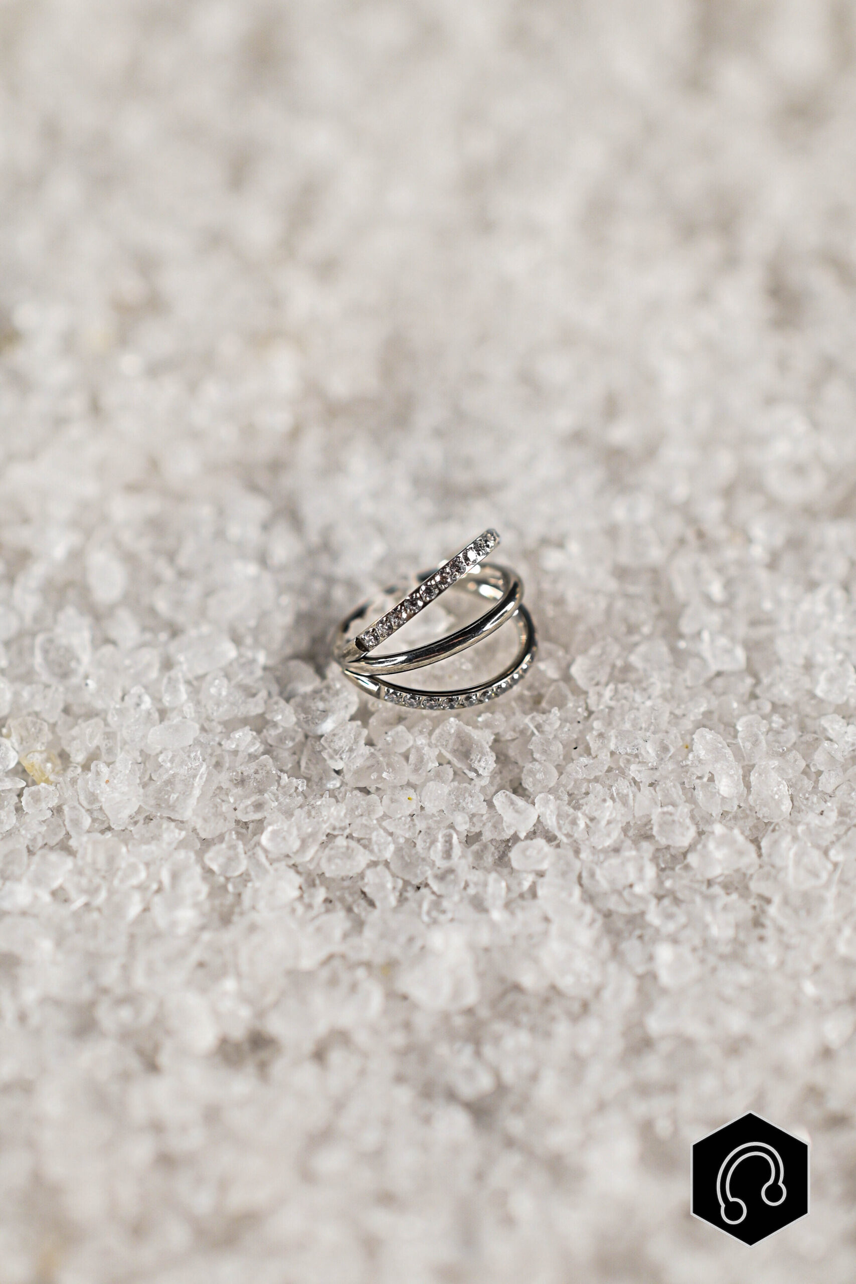 Anneau Clicker Titane Silver Spiral