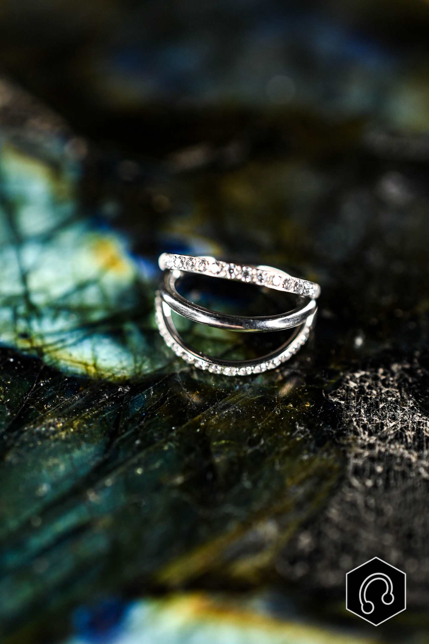 Anneau Clicker Titane Silver Spiral