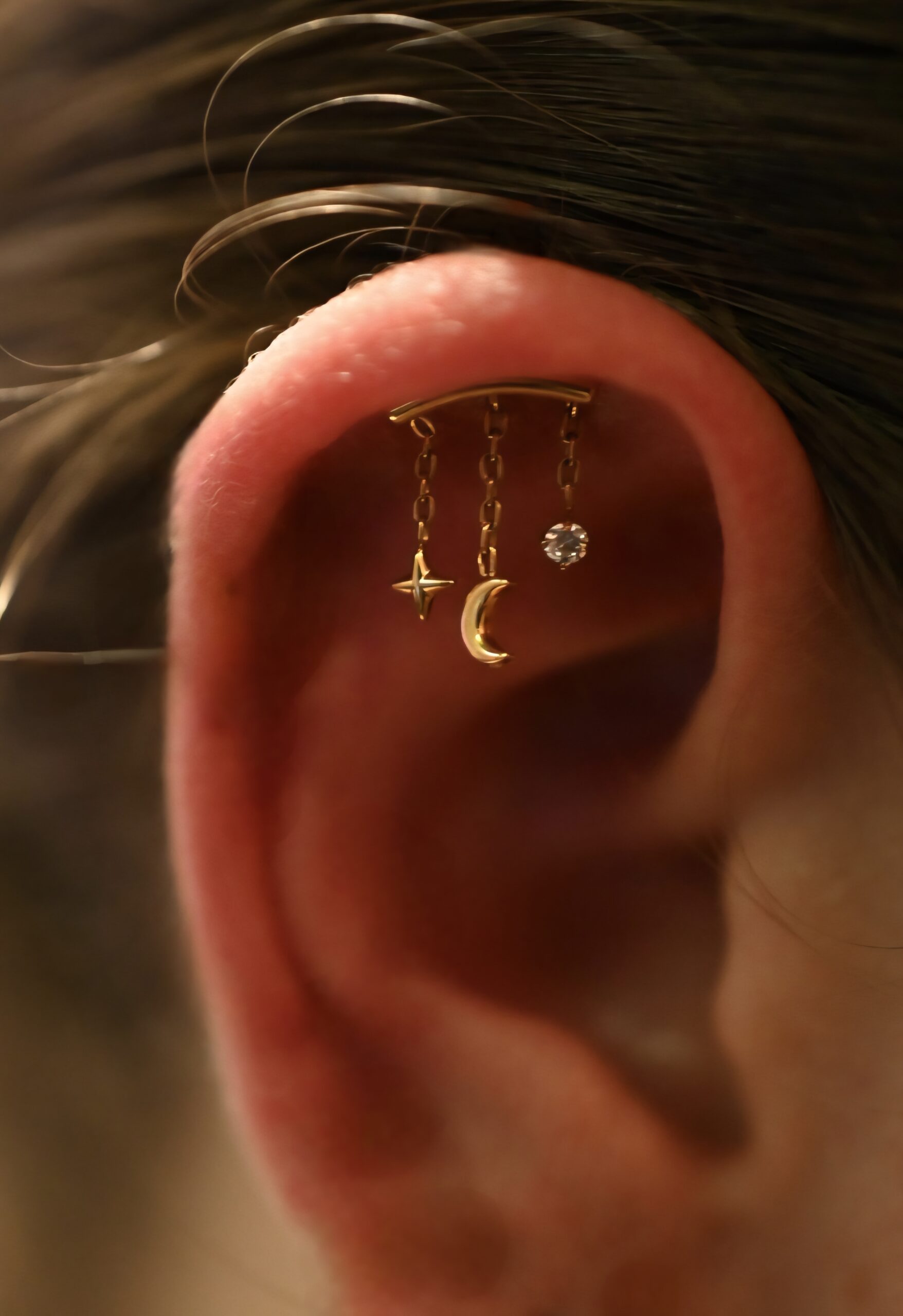 Labret Titane Doré Hidden Selene