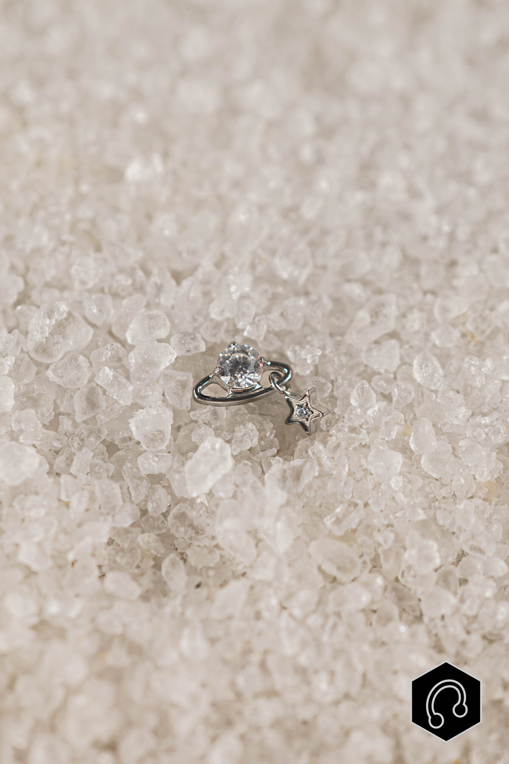 labret titane argenté Oria Duo