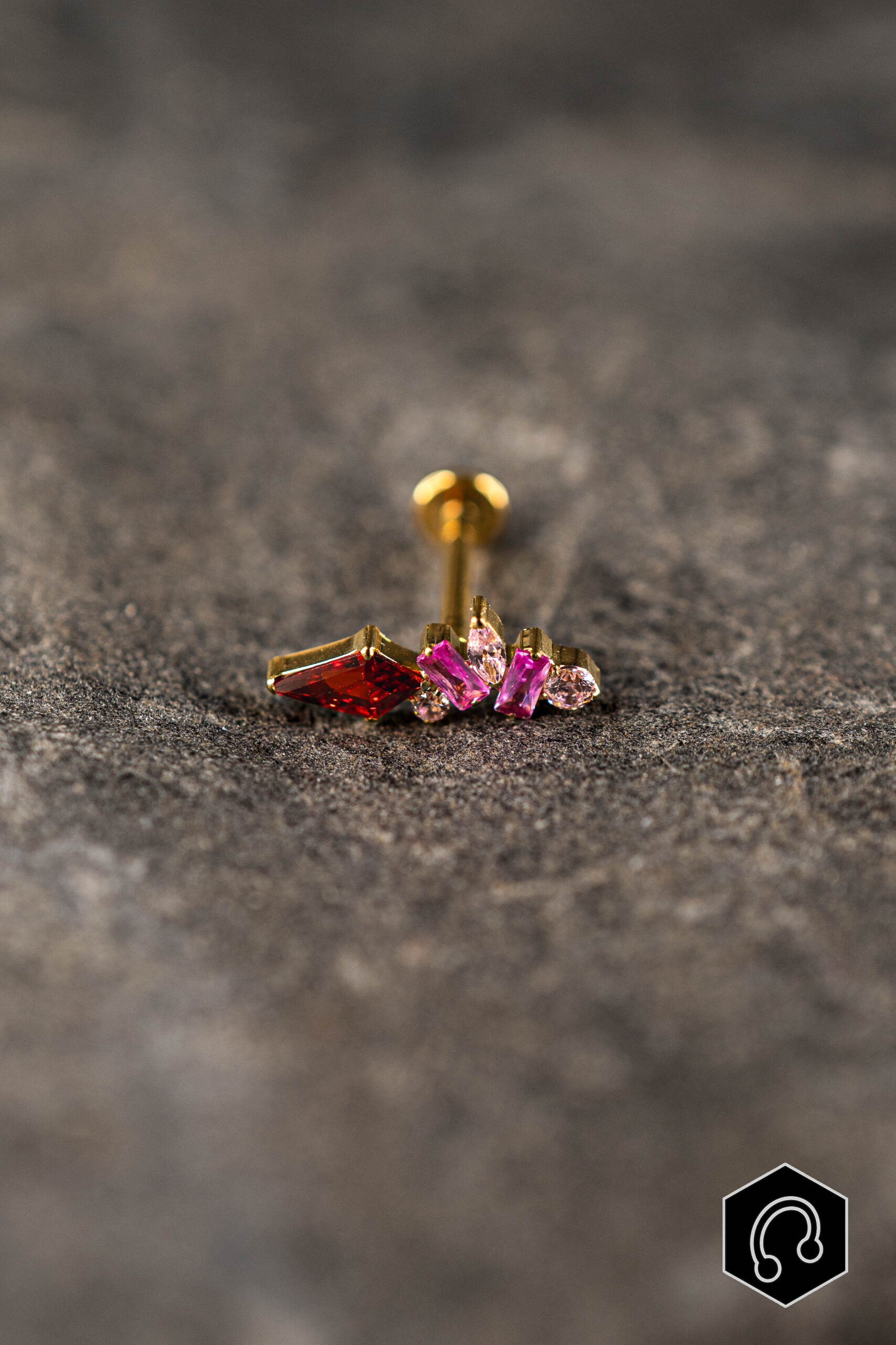 Labret Titane Doré Auryx Rose