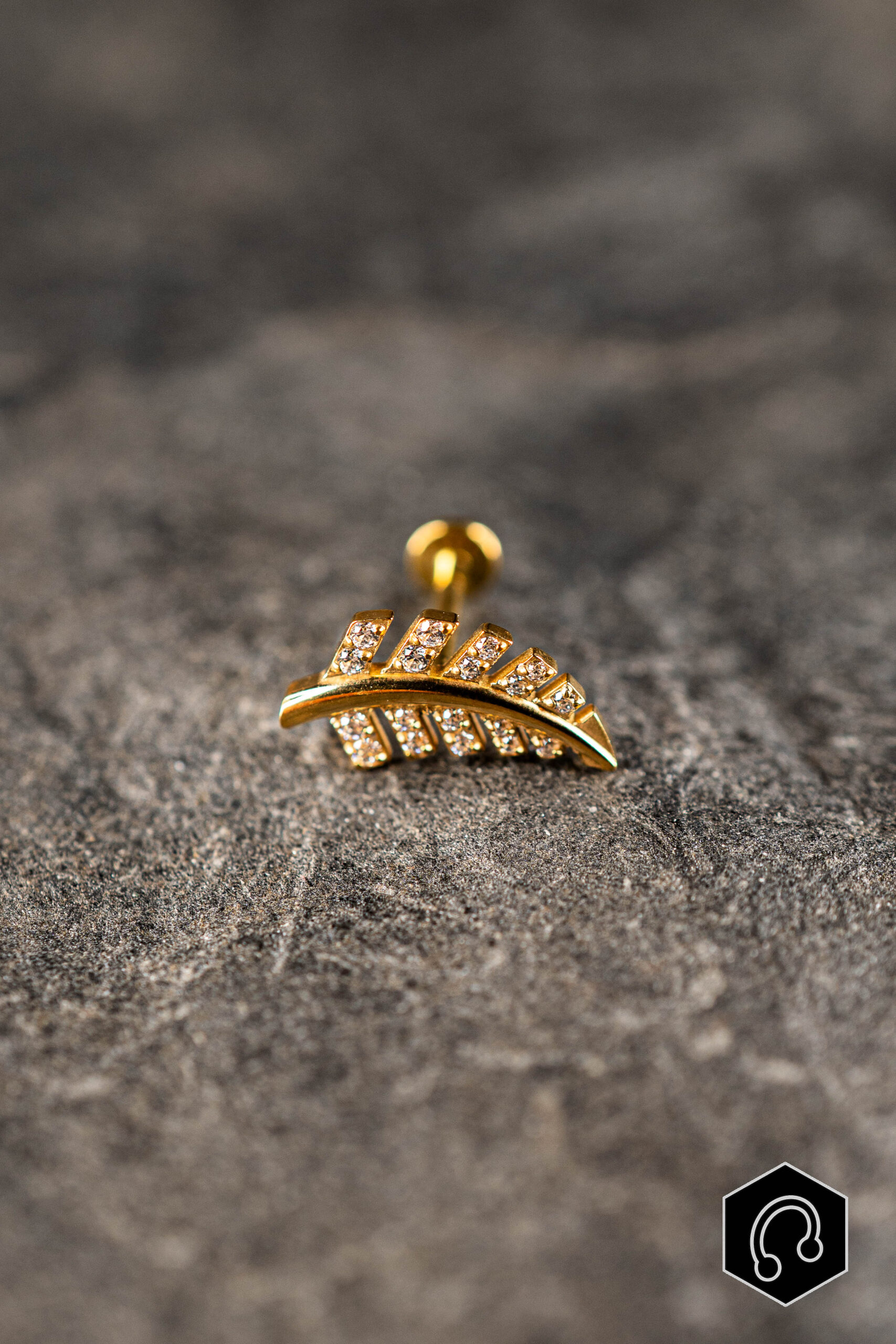 Labret Titane Doré Silvara Leaf