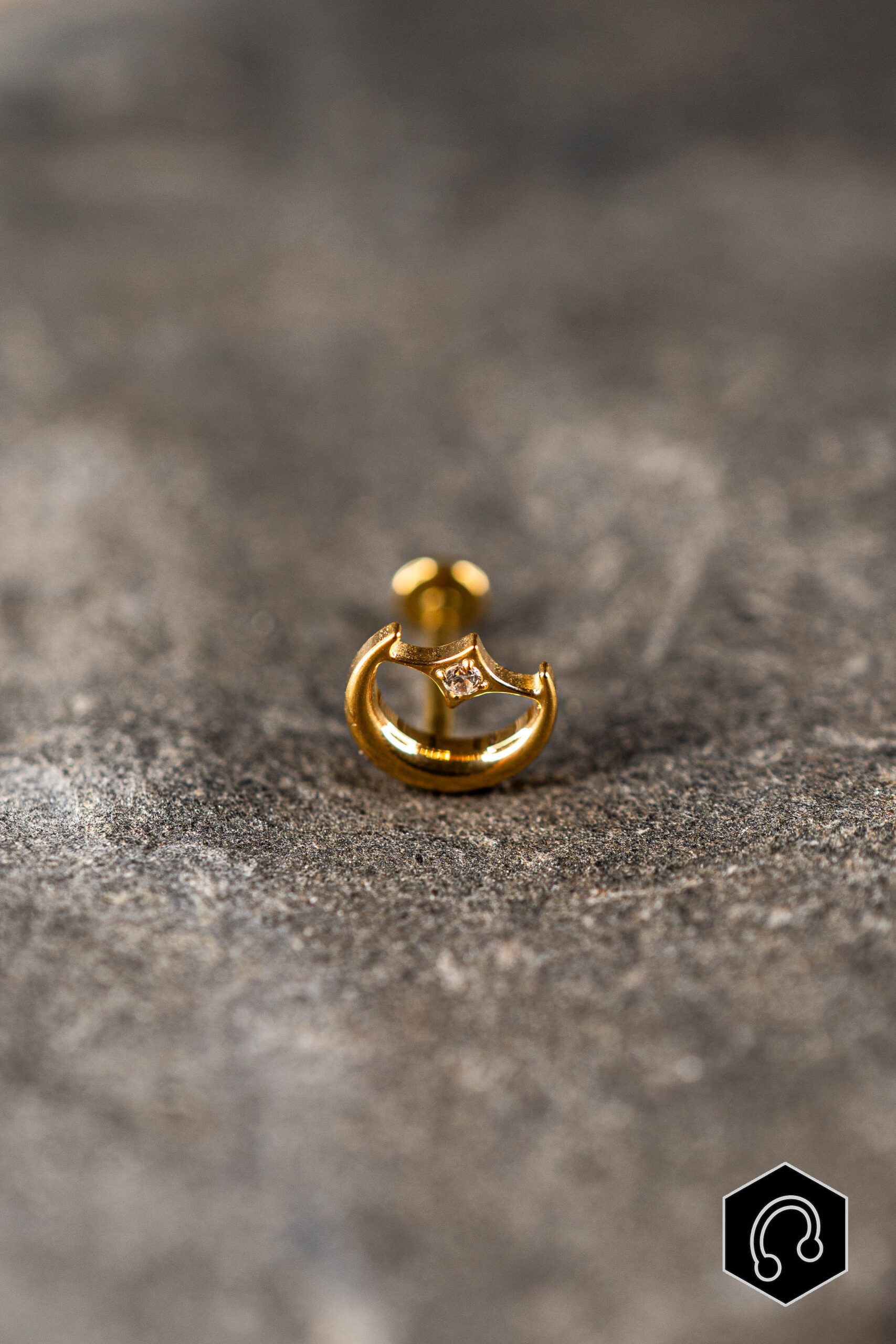 Labret Titane Doré Selmyra Moon