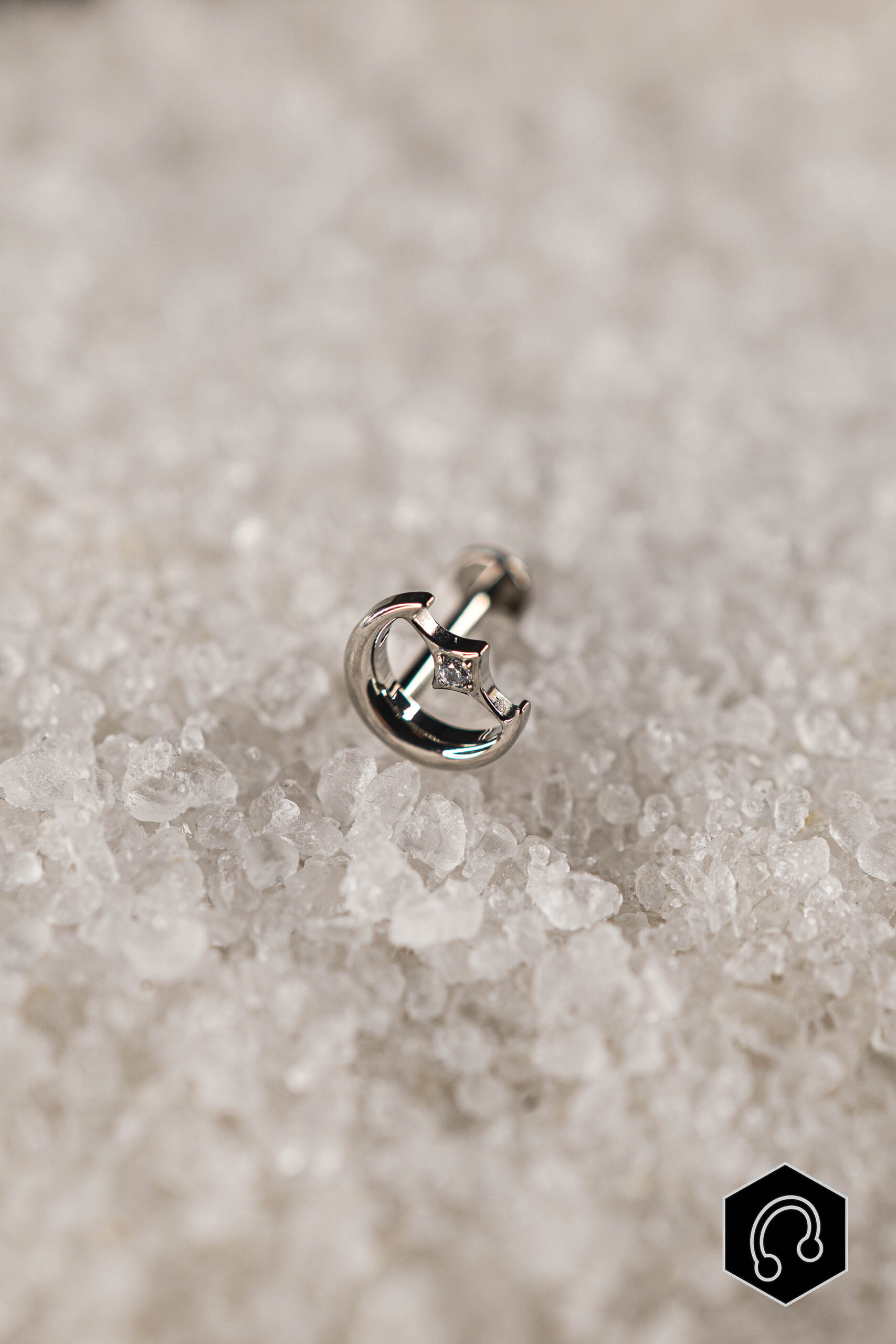 Labret Titane Argenté Selmyra Moon