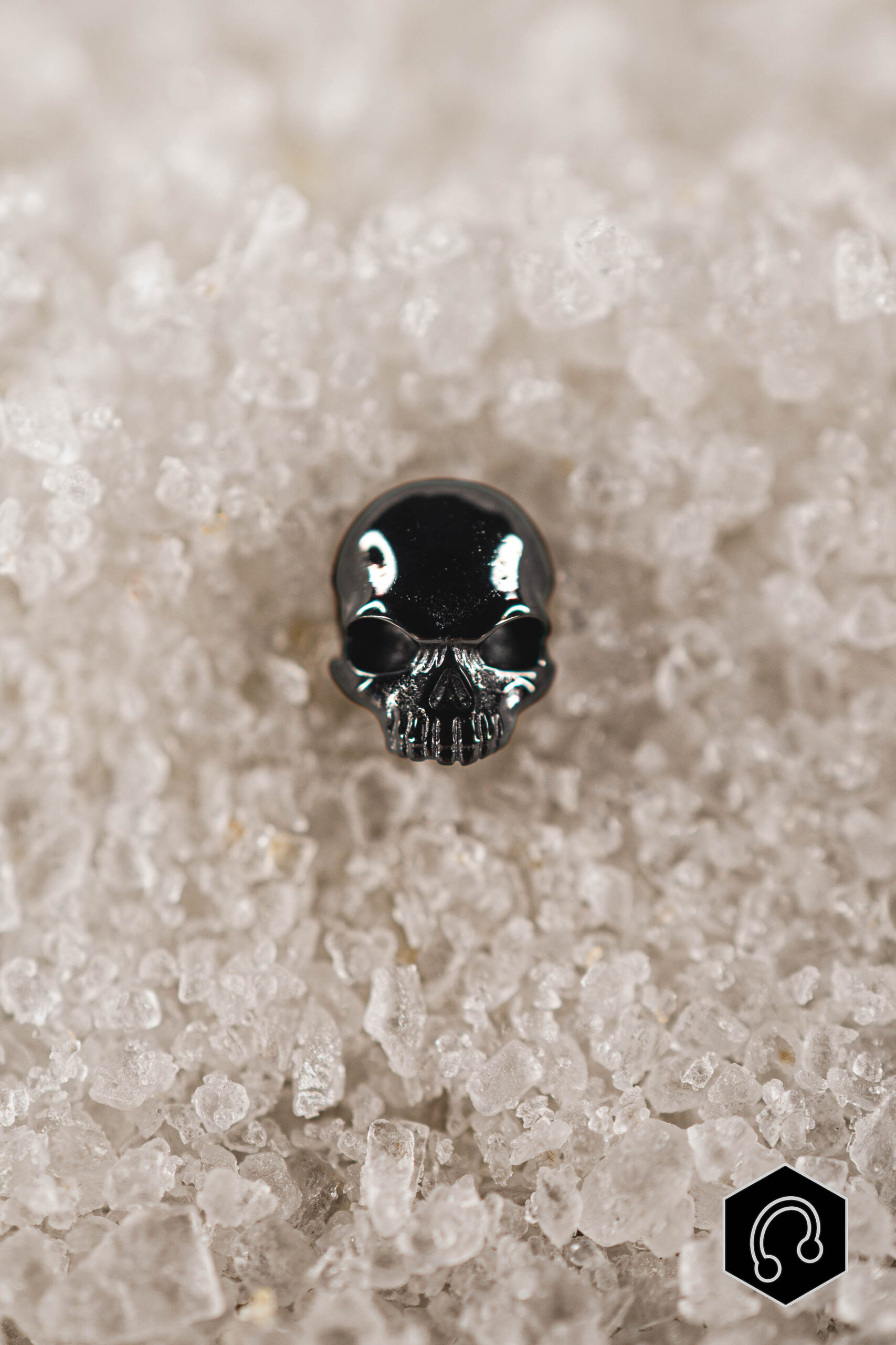 Labret Titane Noir Skull Aura