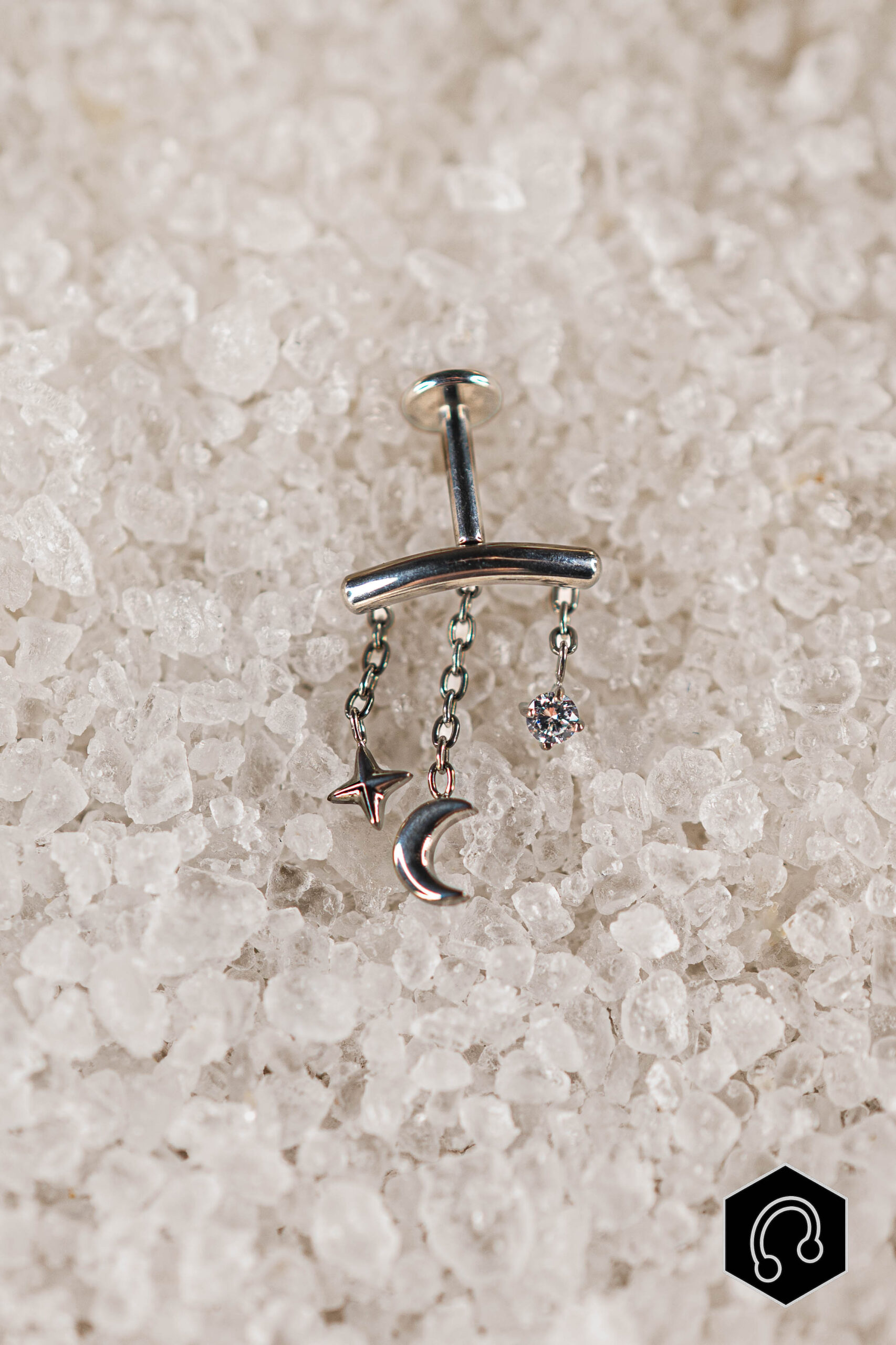 Labret Titane Argenté Hidden Selene