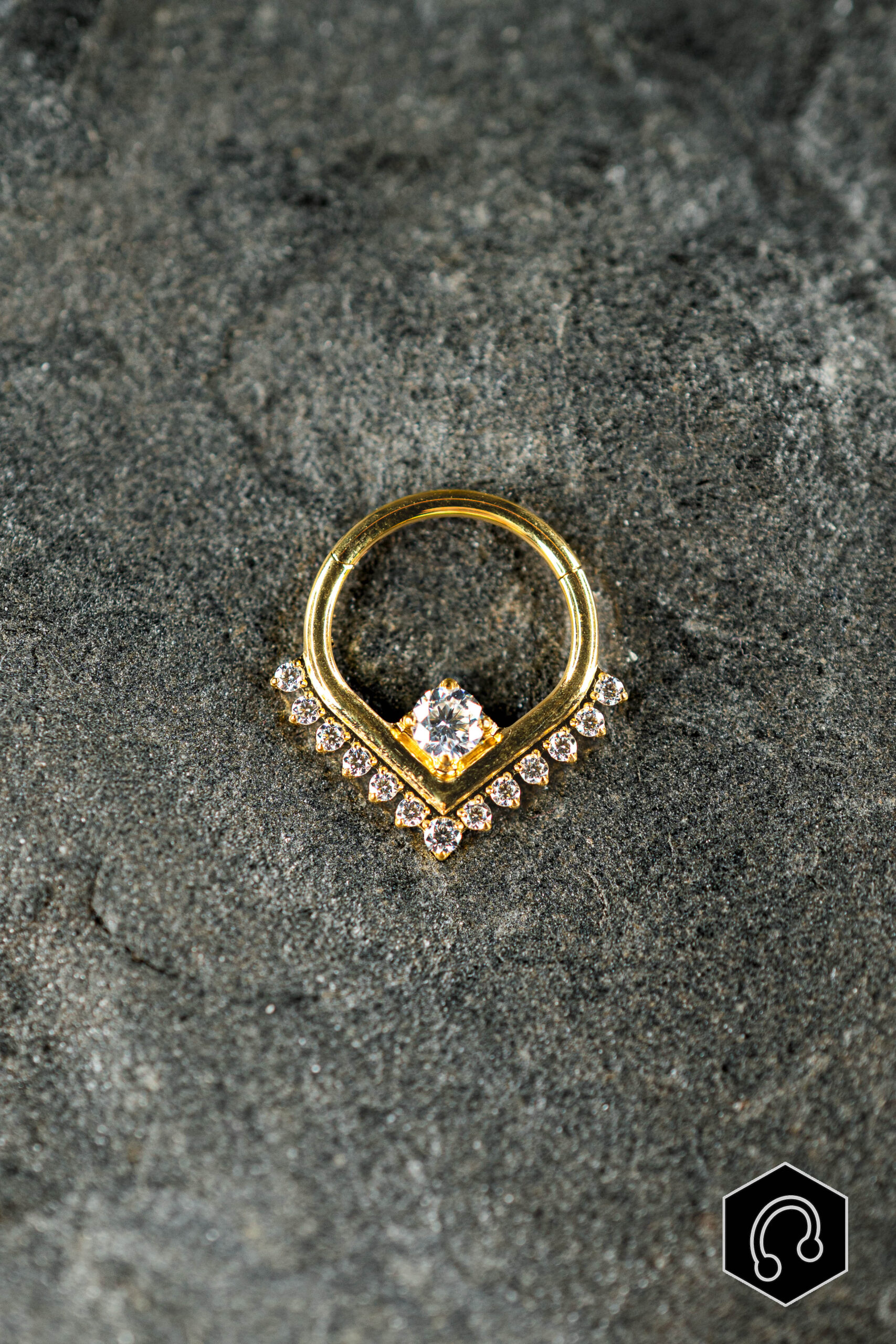 Anneau Titane Doré Alyra Shine