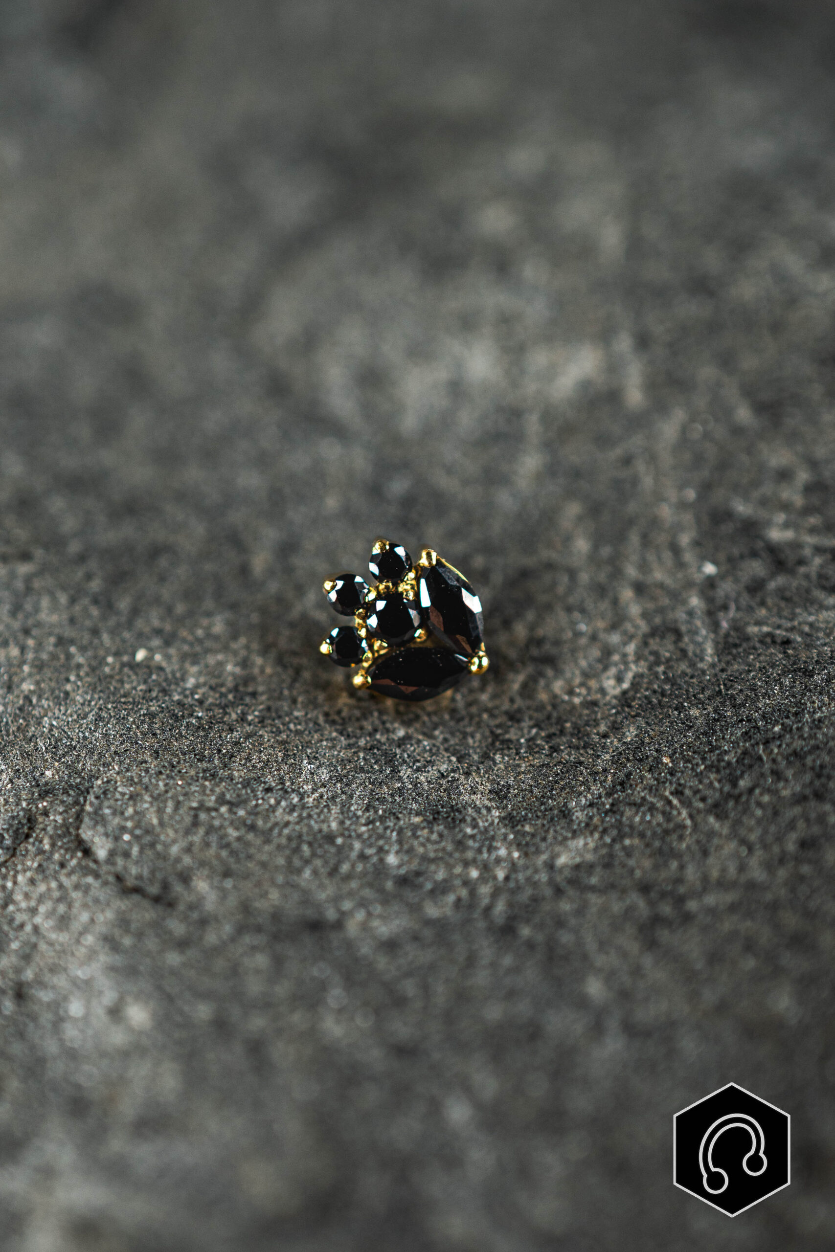 Labret Titane Noir Verdia Grace