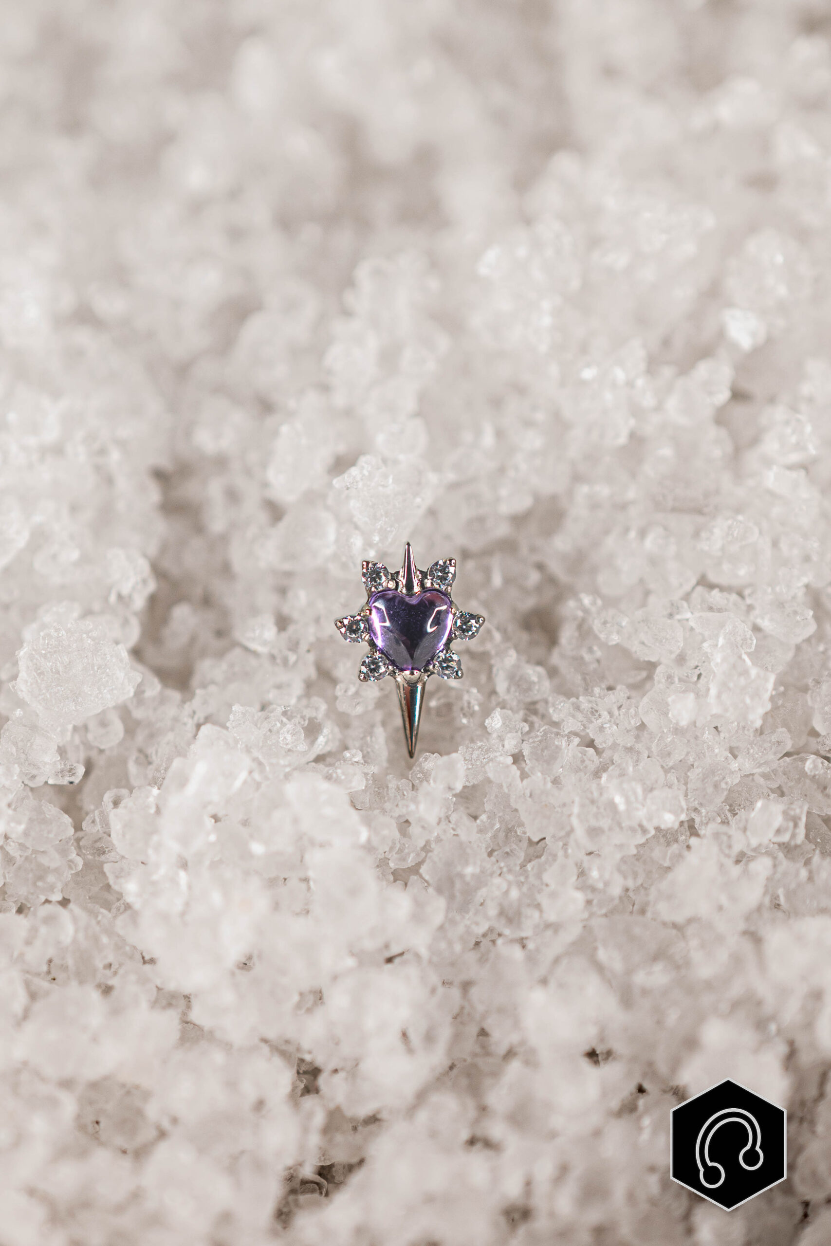 Labret Titane Violet Mossira Heart