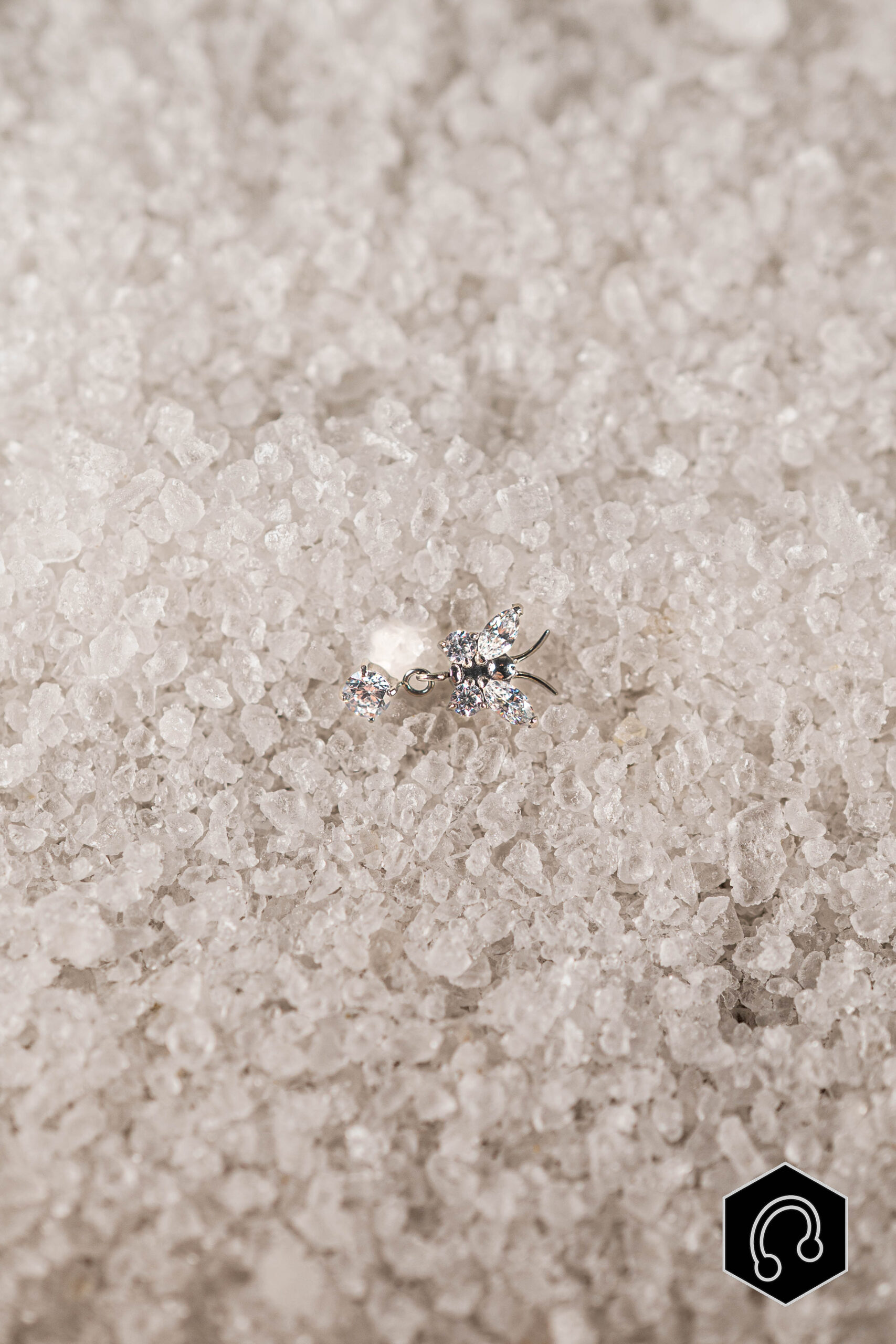 Labret Argenté Big Cristal bloom