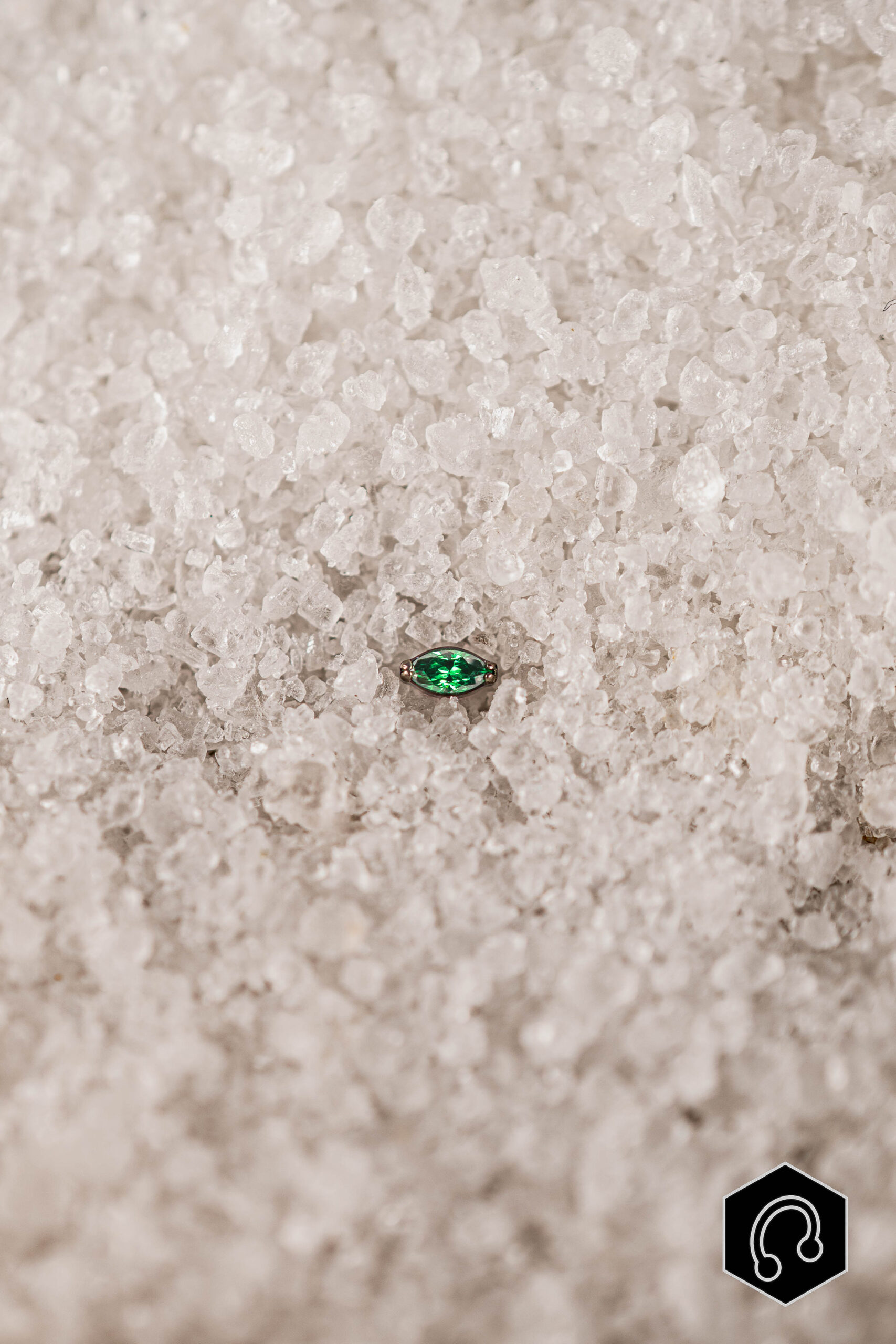 Labret Titane Argenté vert Whisper