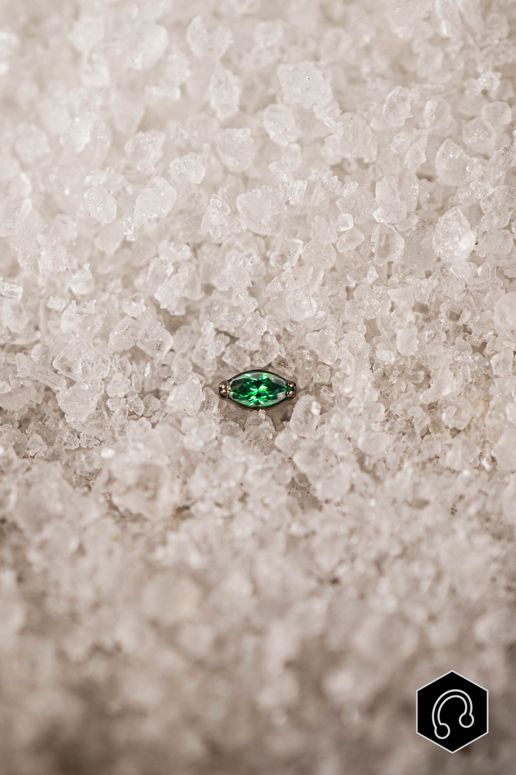 Labret Titane Argenté vert Whisper