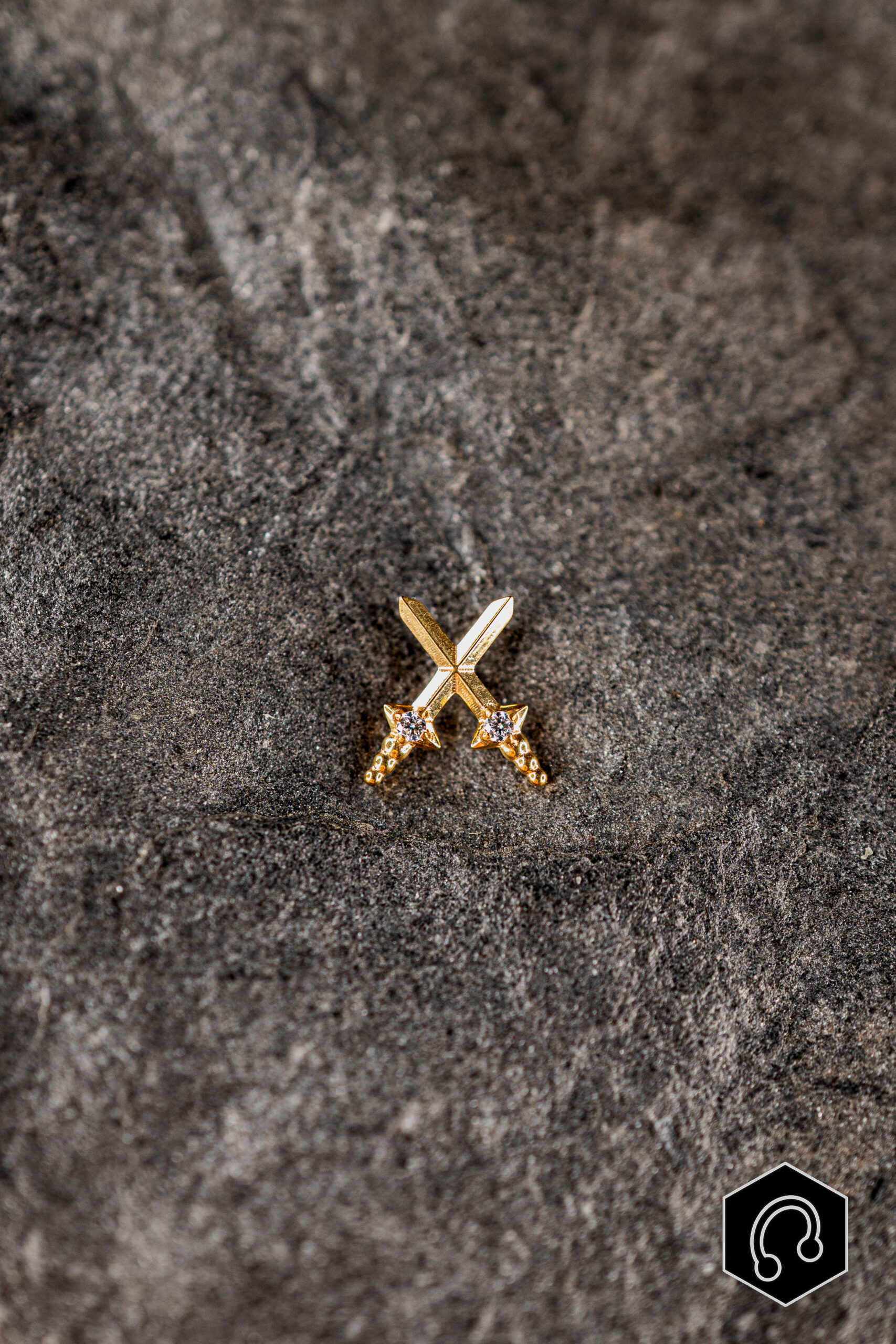 Labret Titane Doré Cross Spark