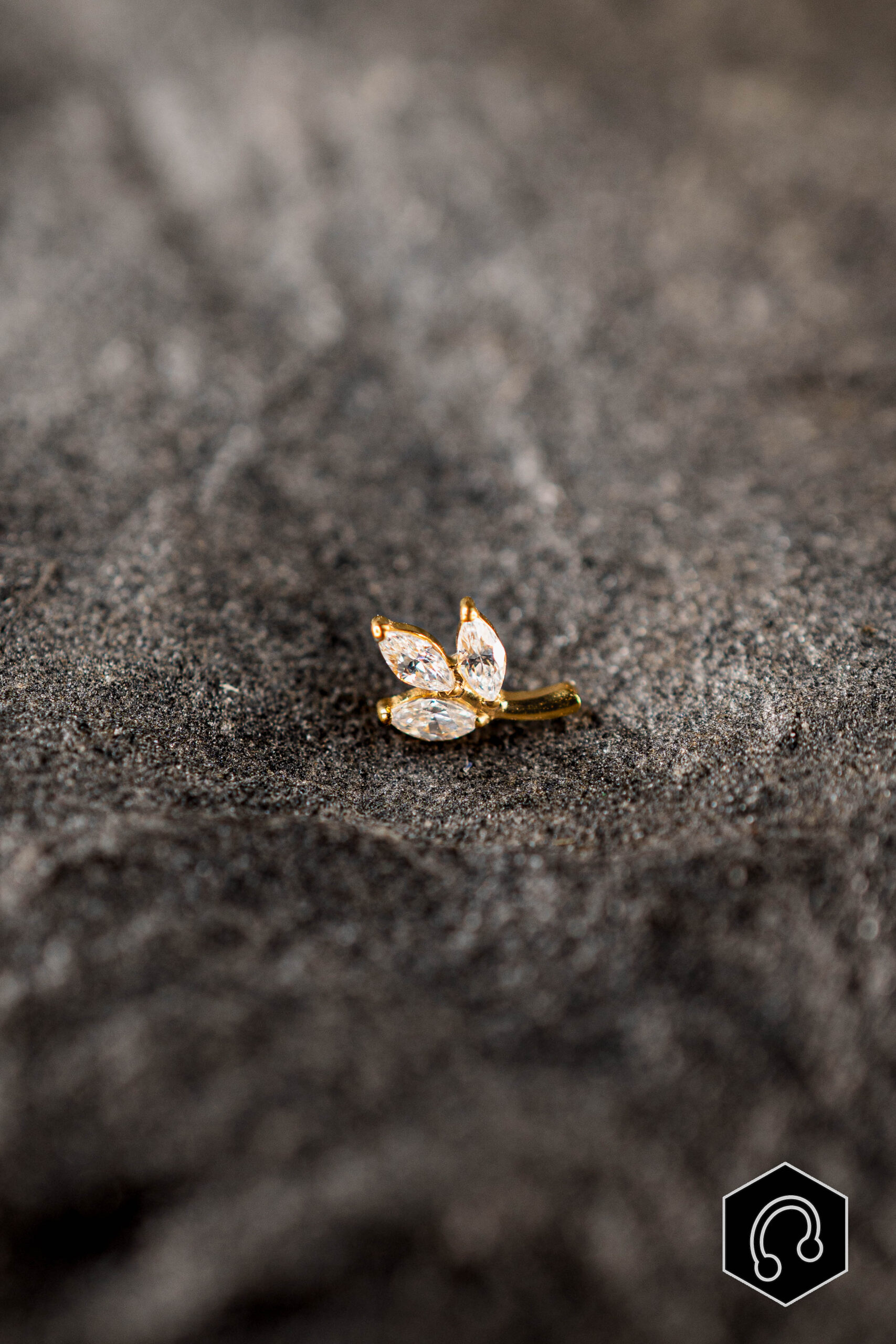 Labret Titane Doré Petal Glow