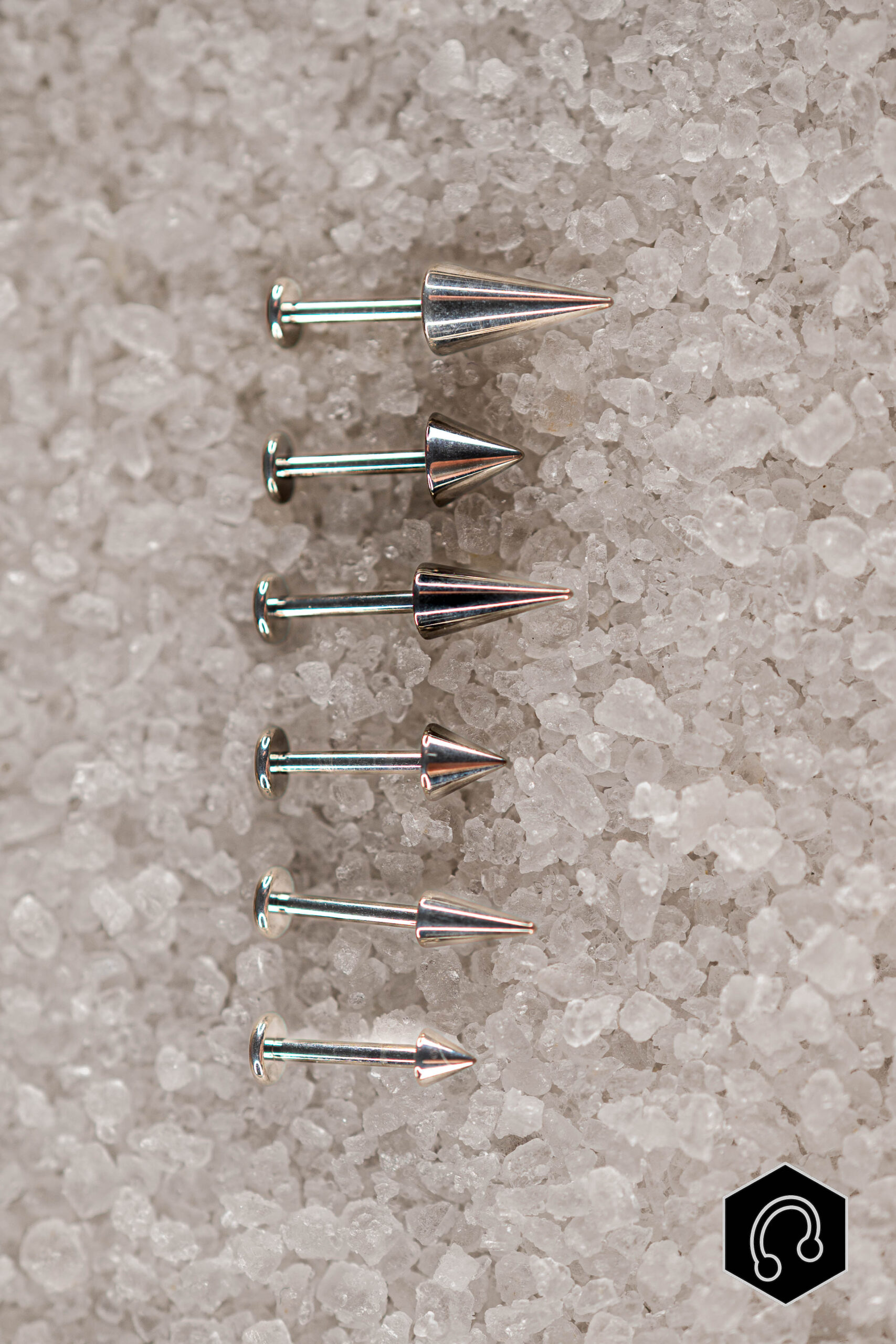 Labret Titane Argenté Spike Edge