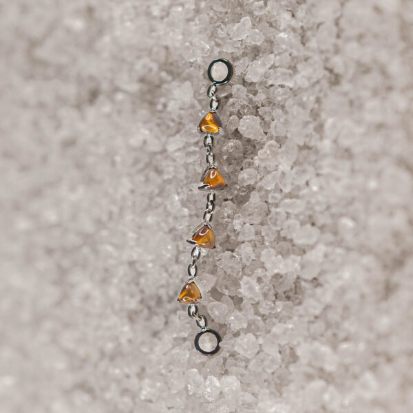 Chaine pierres naturelles Triangles Tiger Eye