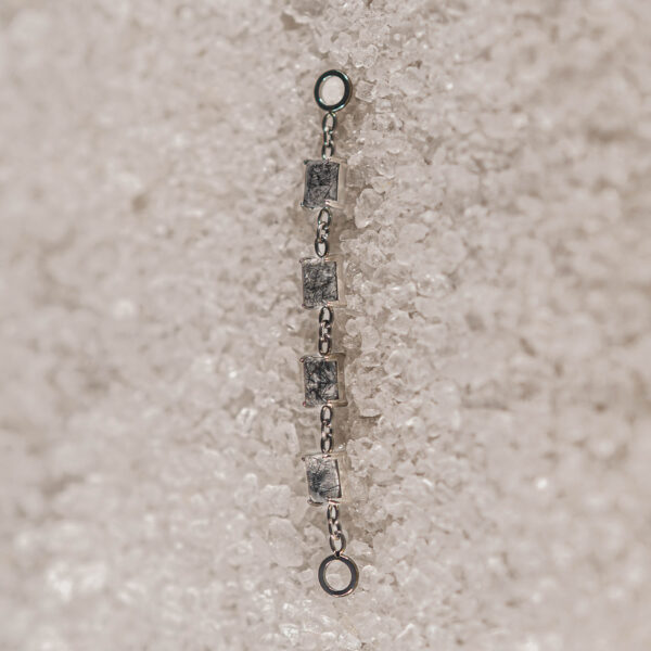 Chaine Pierres Naturelles Labradorite Grise