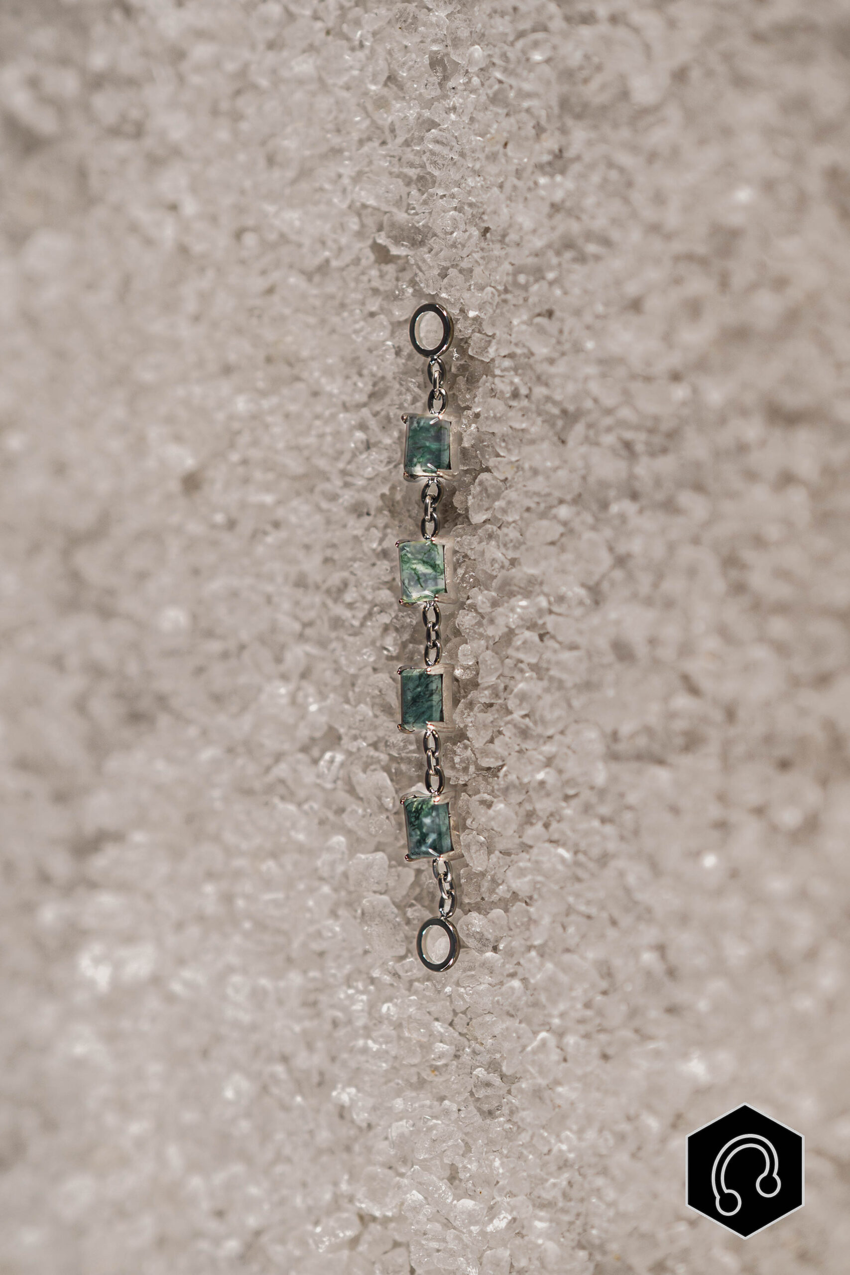 Chaine pierres naturelles Agate Moss