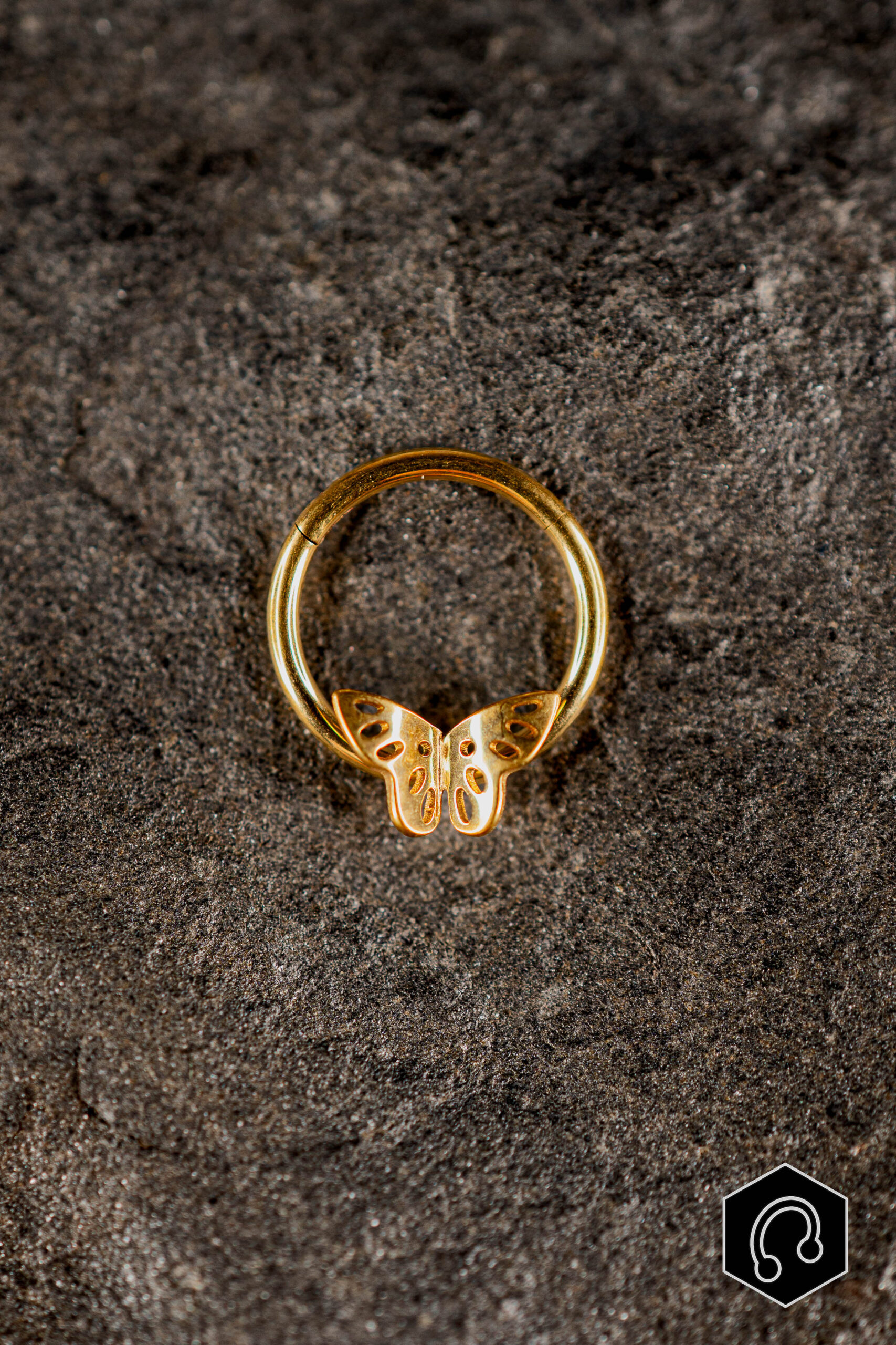 Anneau Clicker Titane Papillia Gold