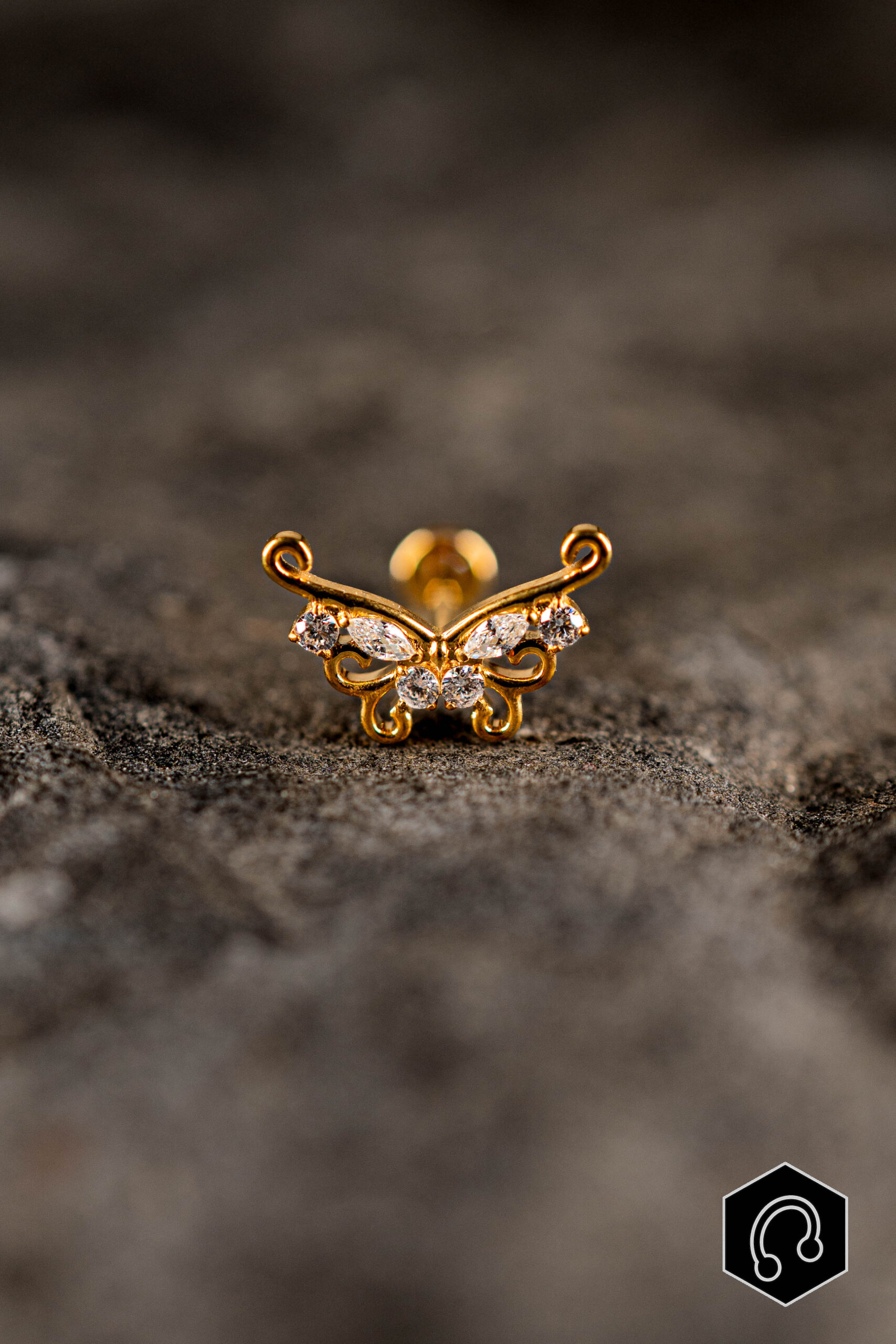 Labret Titane Doré Eloria Wings