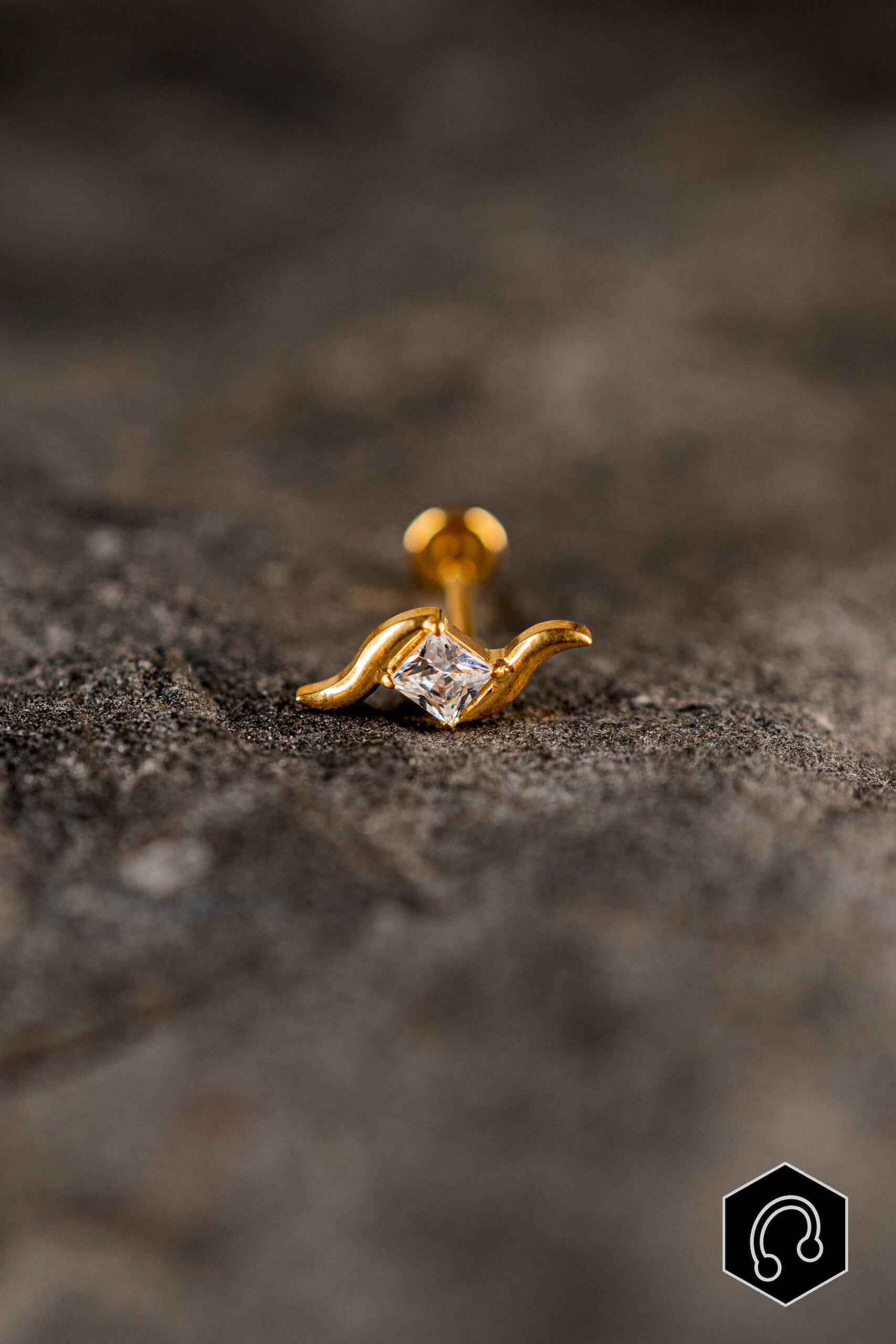 Labret Titane Doré Velora Wave