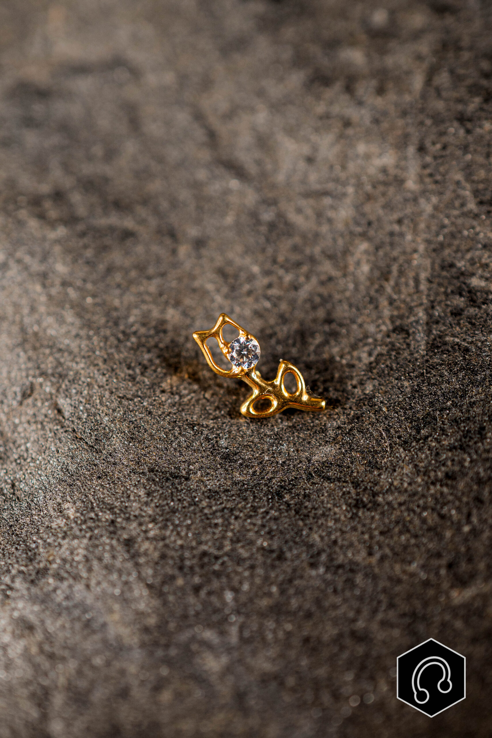 labret titane doré Sylva Shine