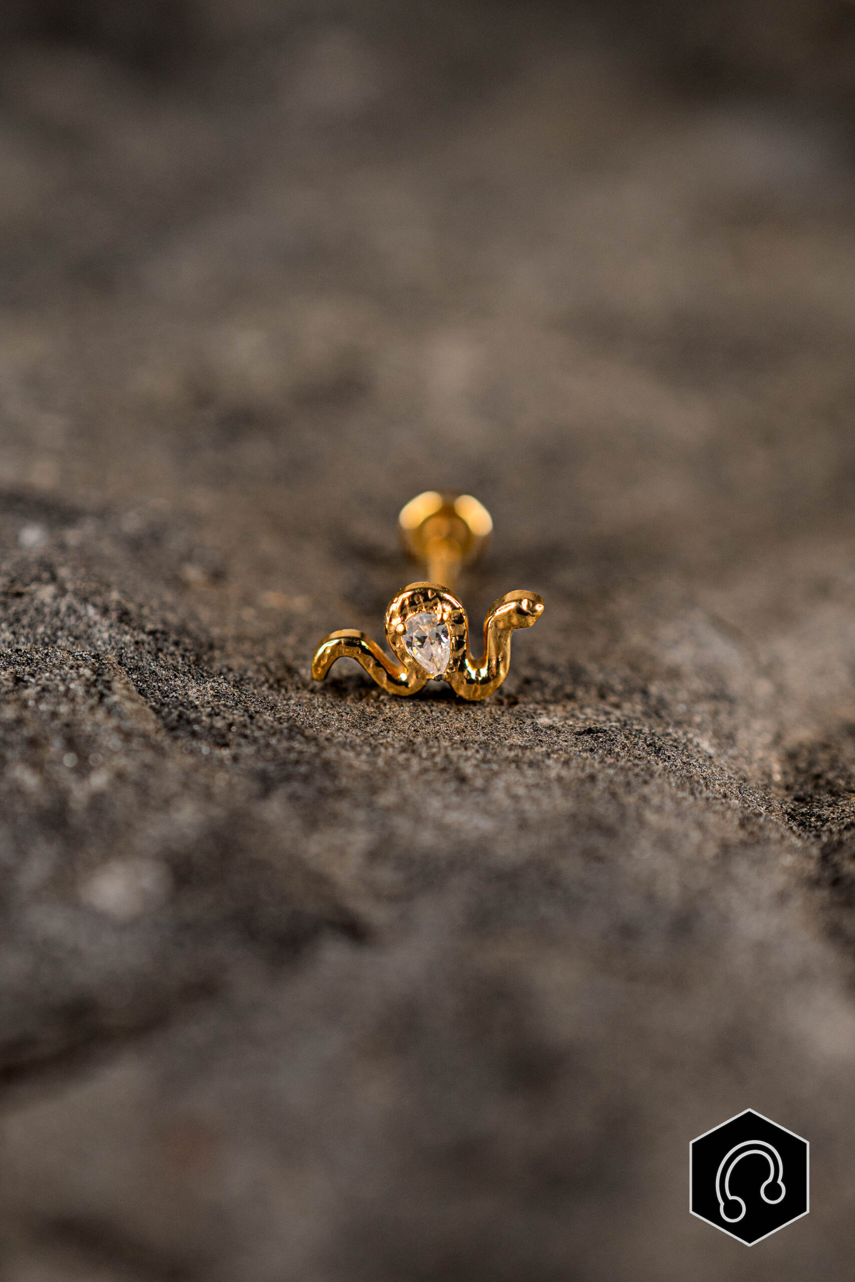 Labret Titane Doré Serpenta Drop