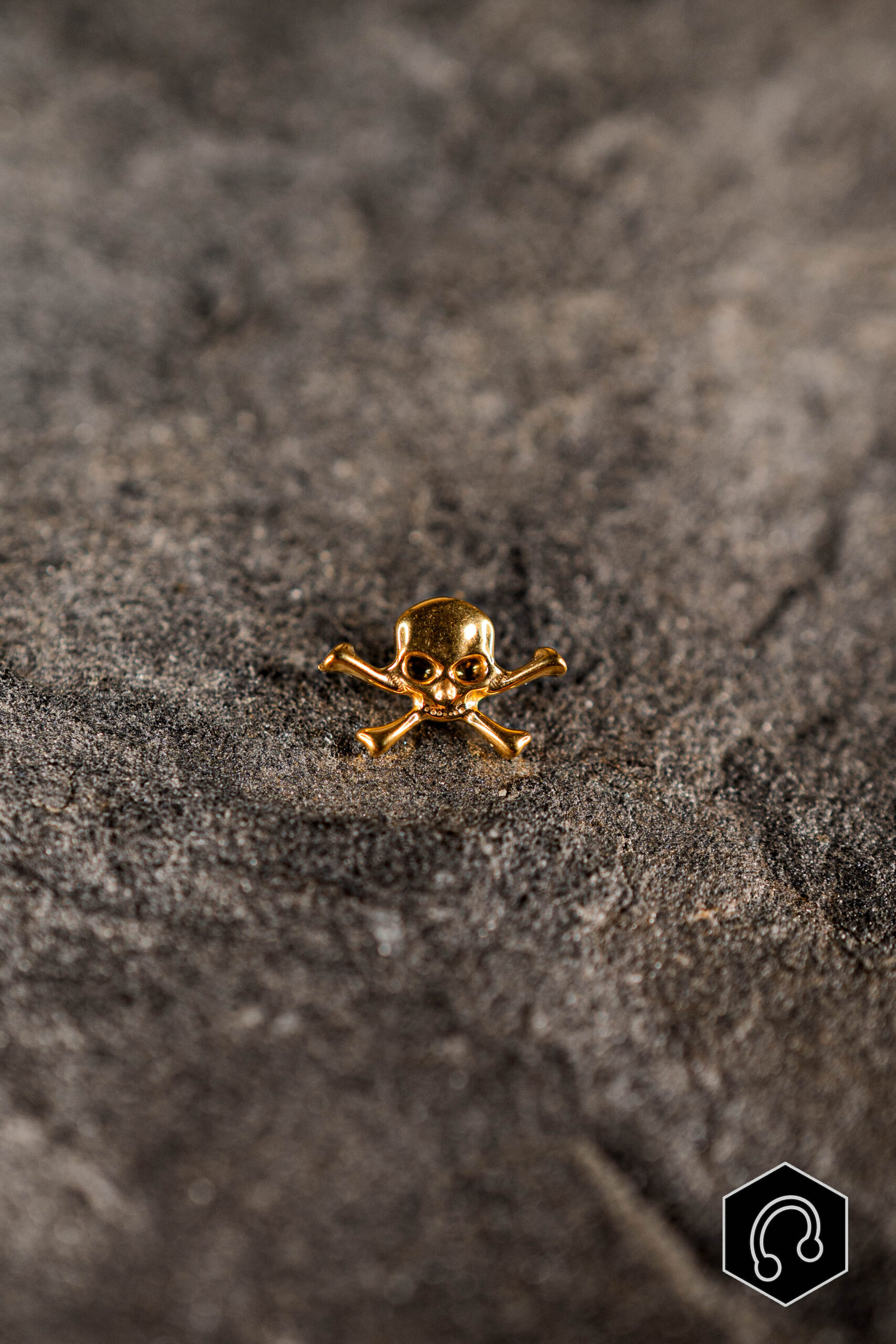 Labret Titane Doré Baby Skull