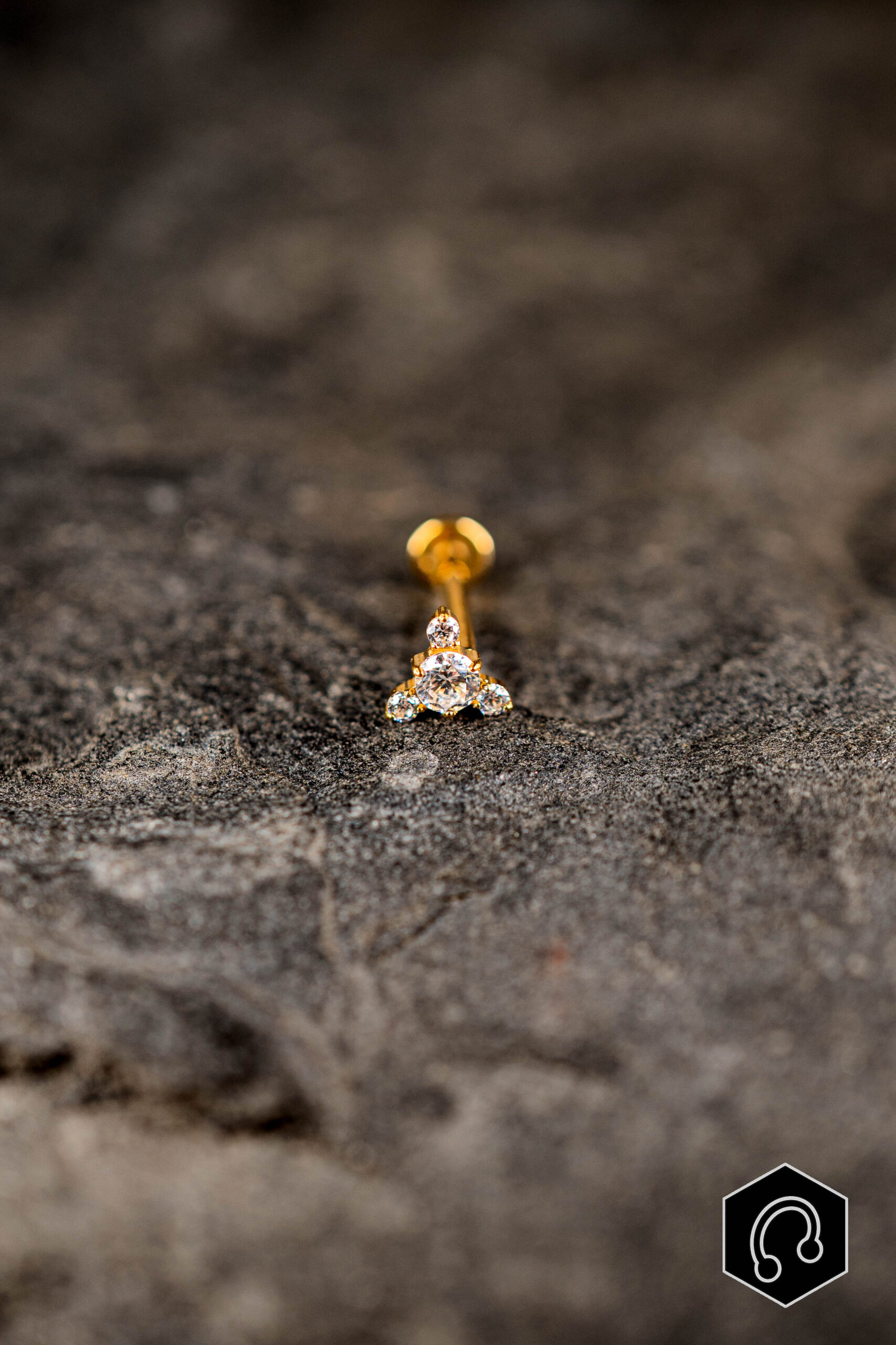 Labret Titane Doré Trinity Pure