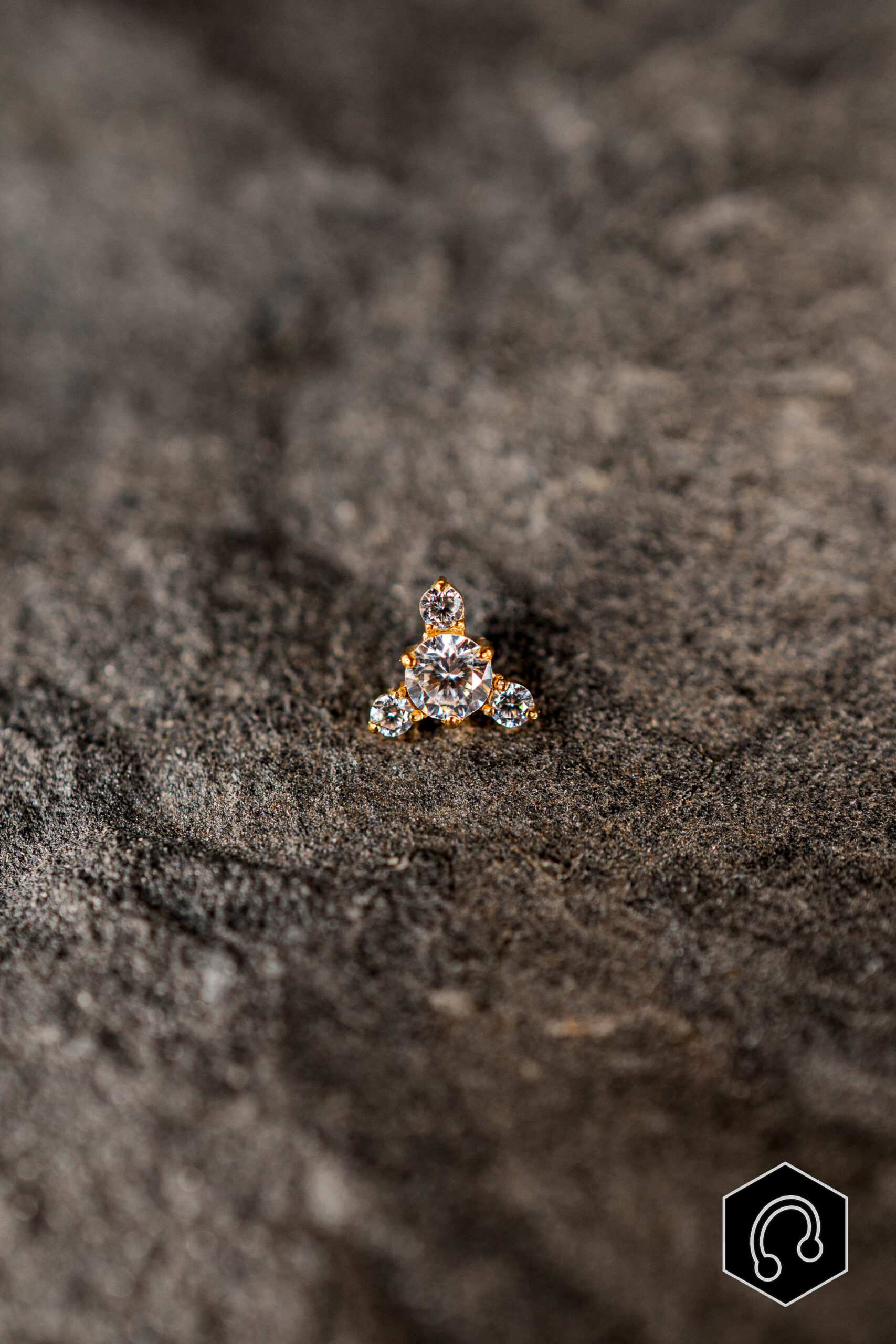 Labret Titane Doré Trinity Pure