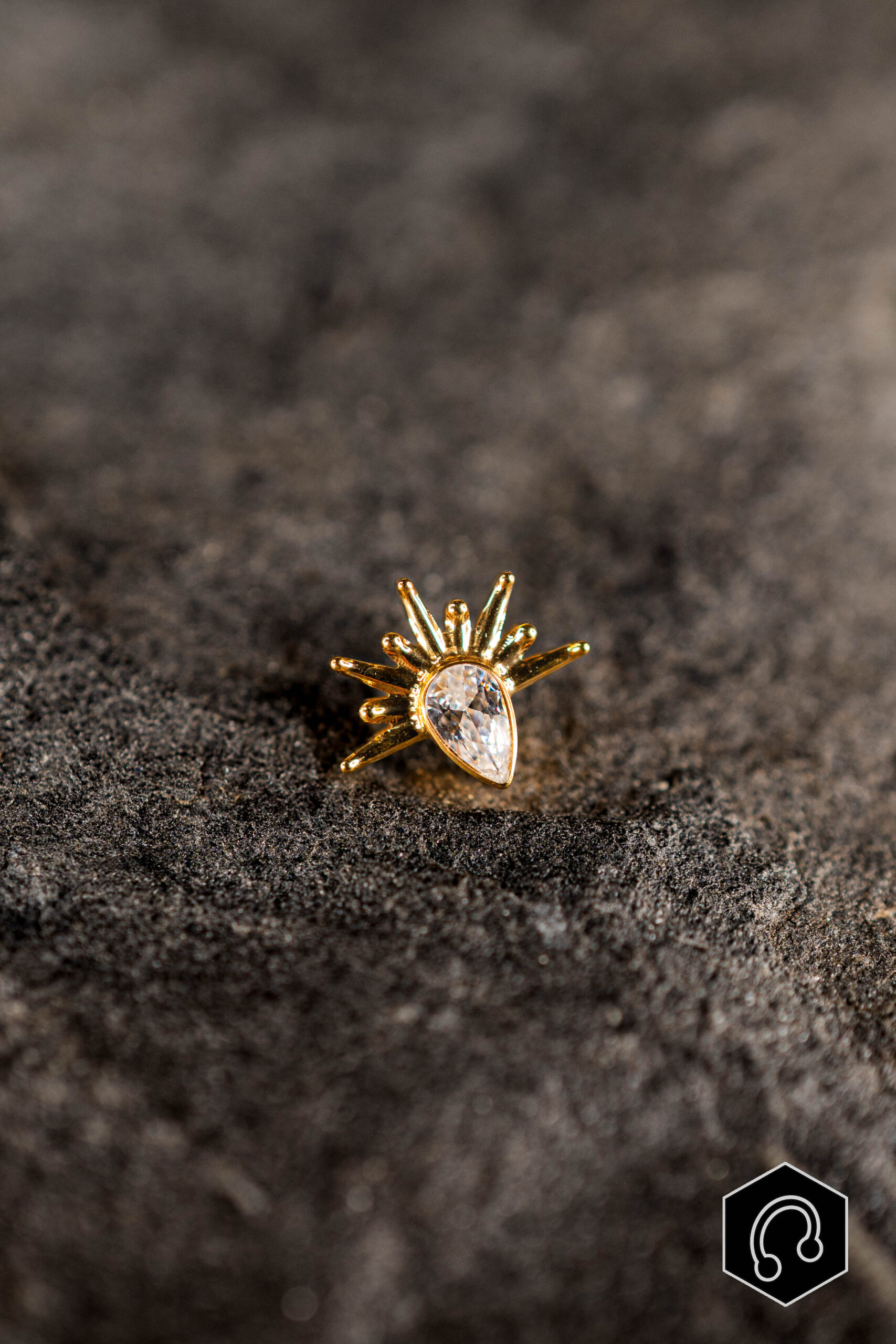 Labret Titane Éclat Doré