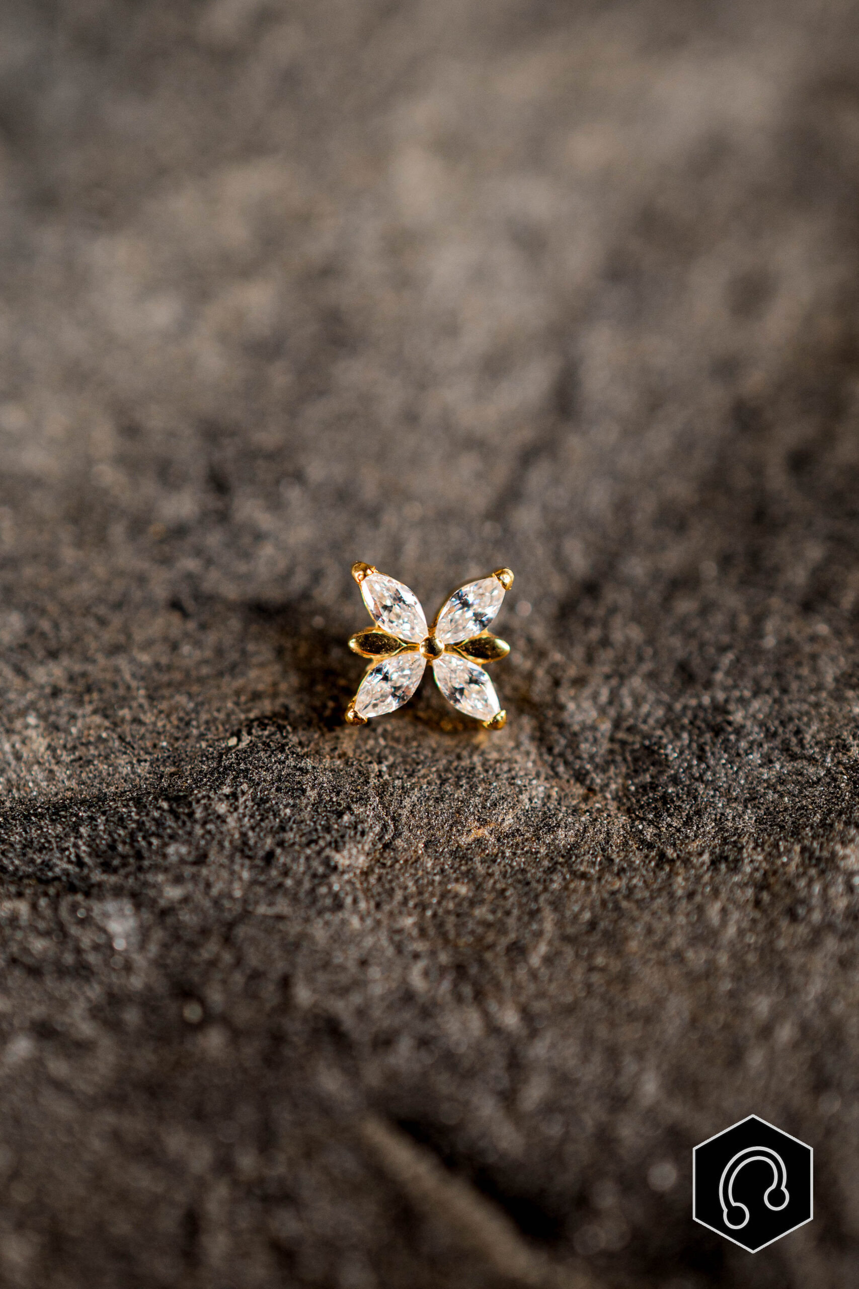 Labret Titane Golden Marquise Bloom