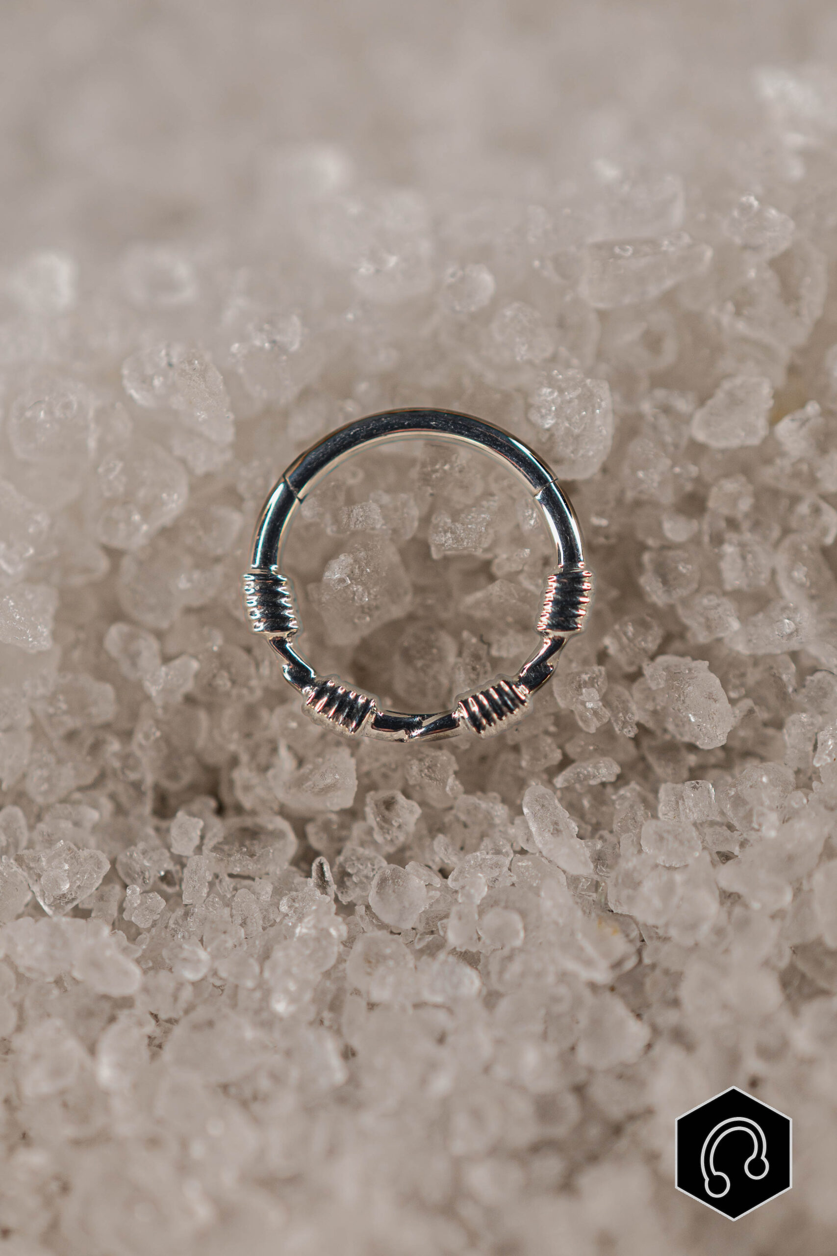 Anneau Clicker Titane Argenté Kaïros