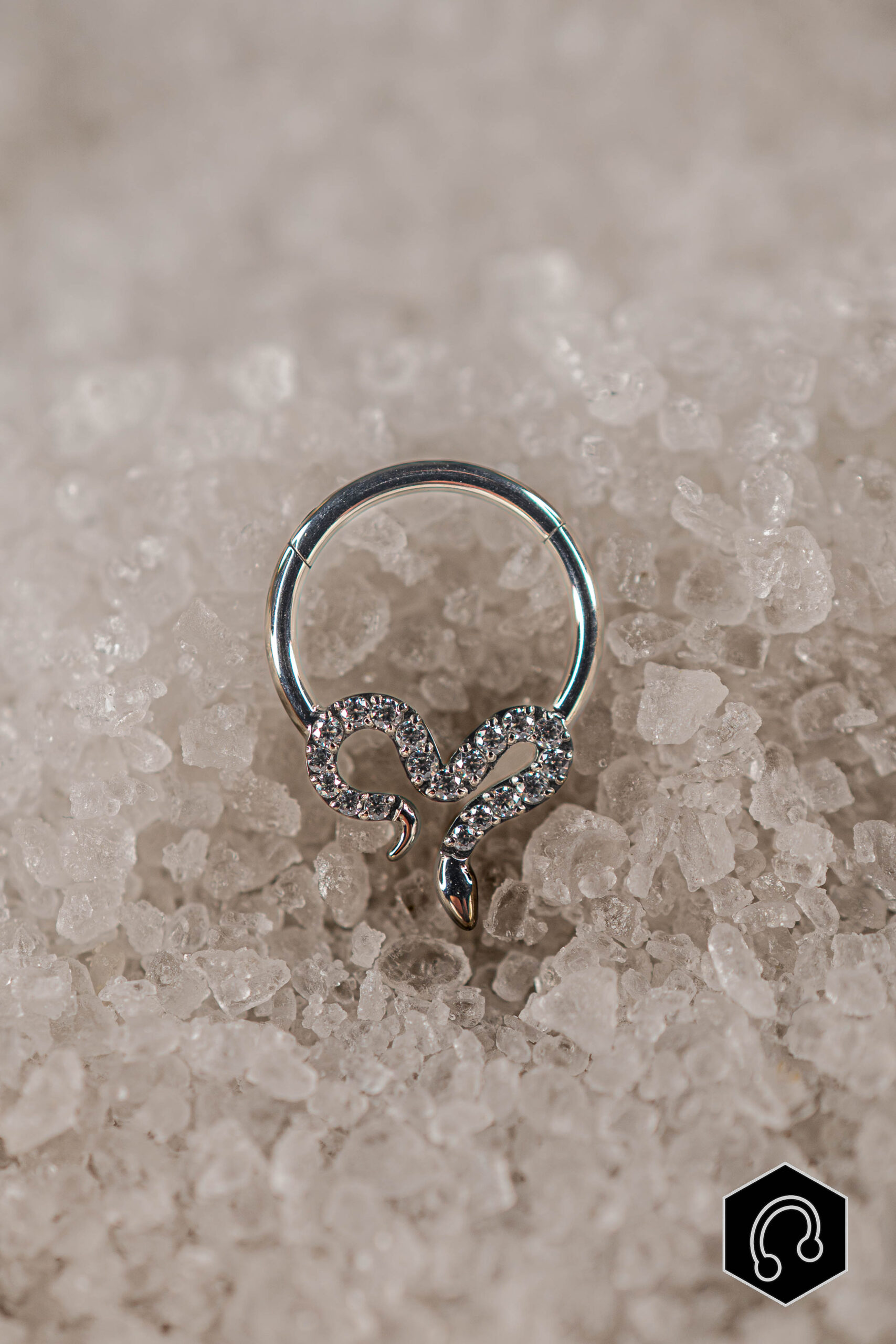 Anneau Clicker Argenté Serpenta Shine