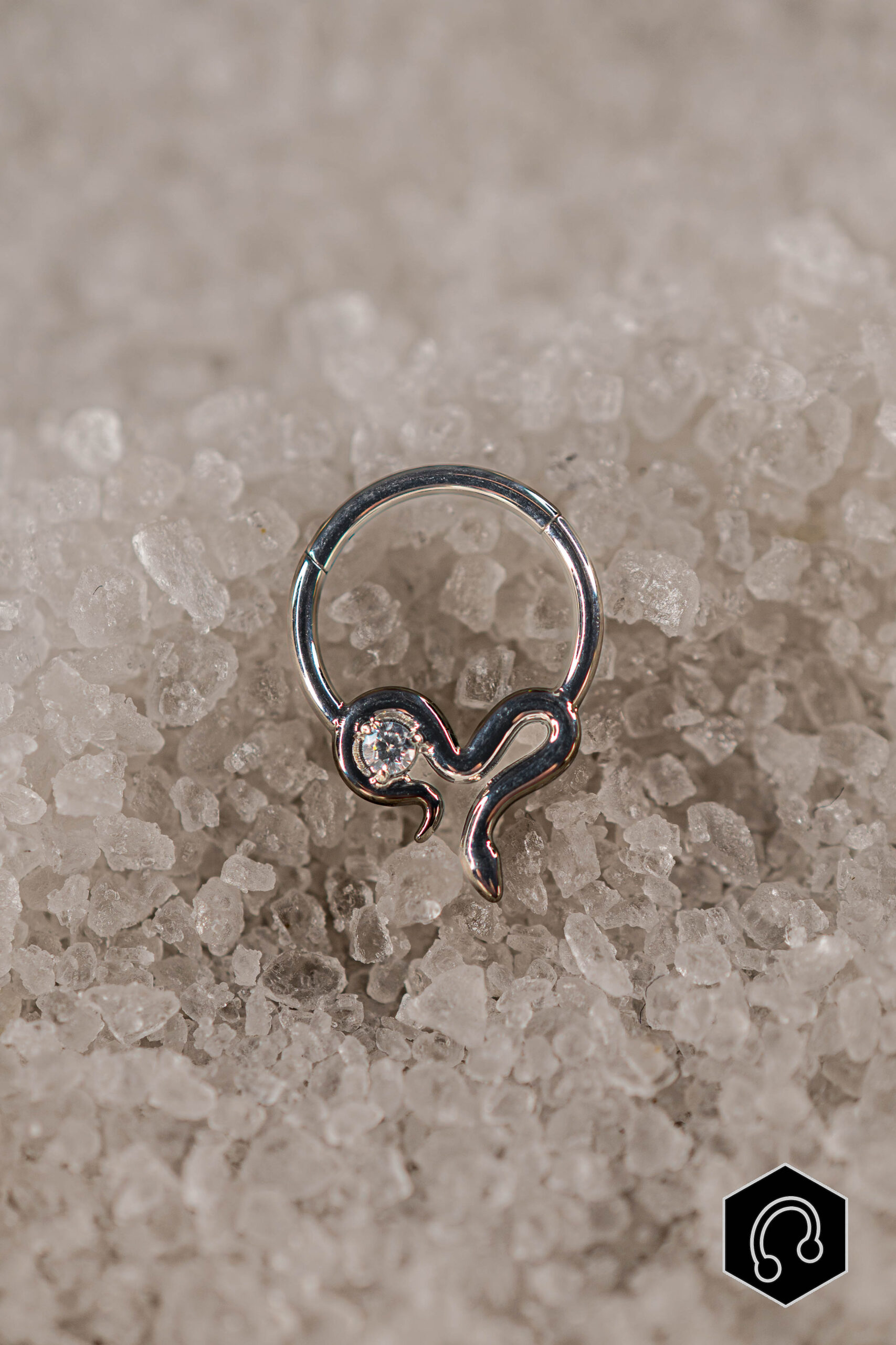 Anneau Clicker Titane Serpenta Silver