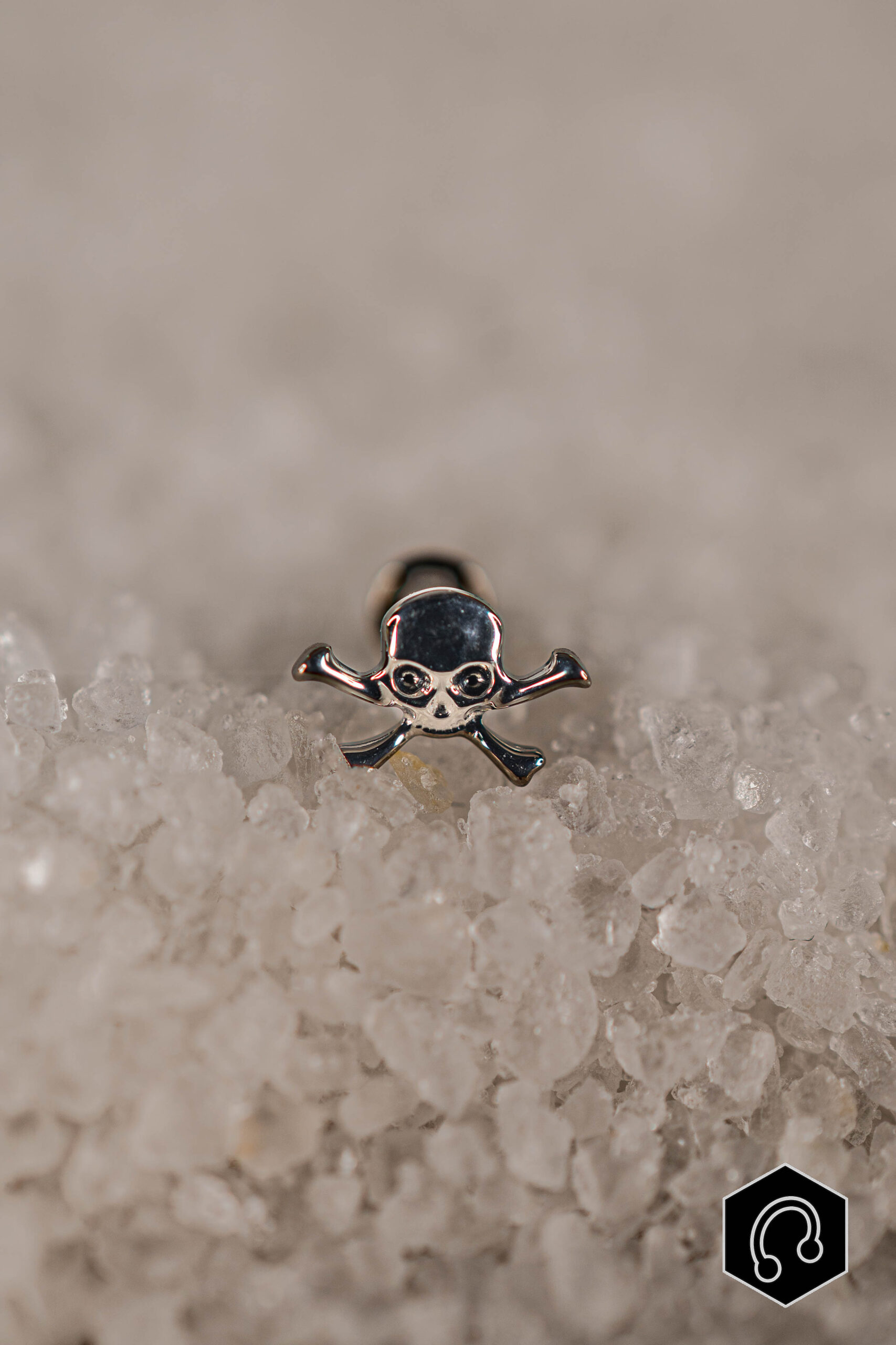 Labret Titane Argenté Baby Skull