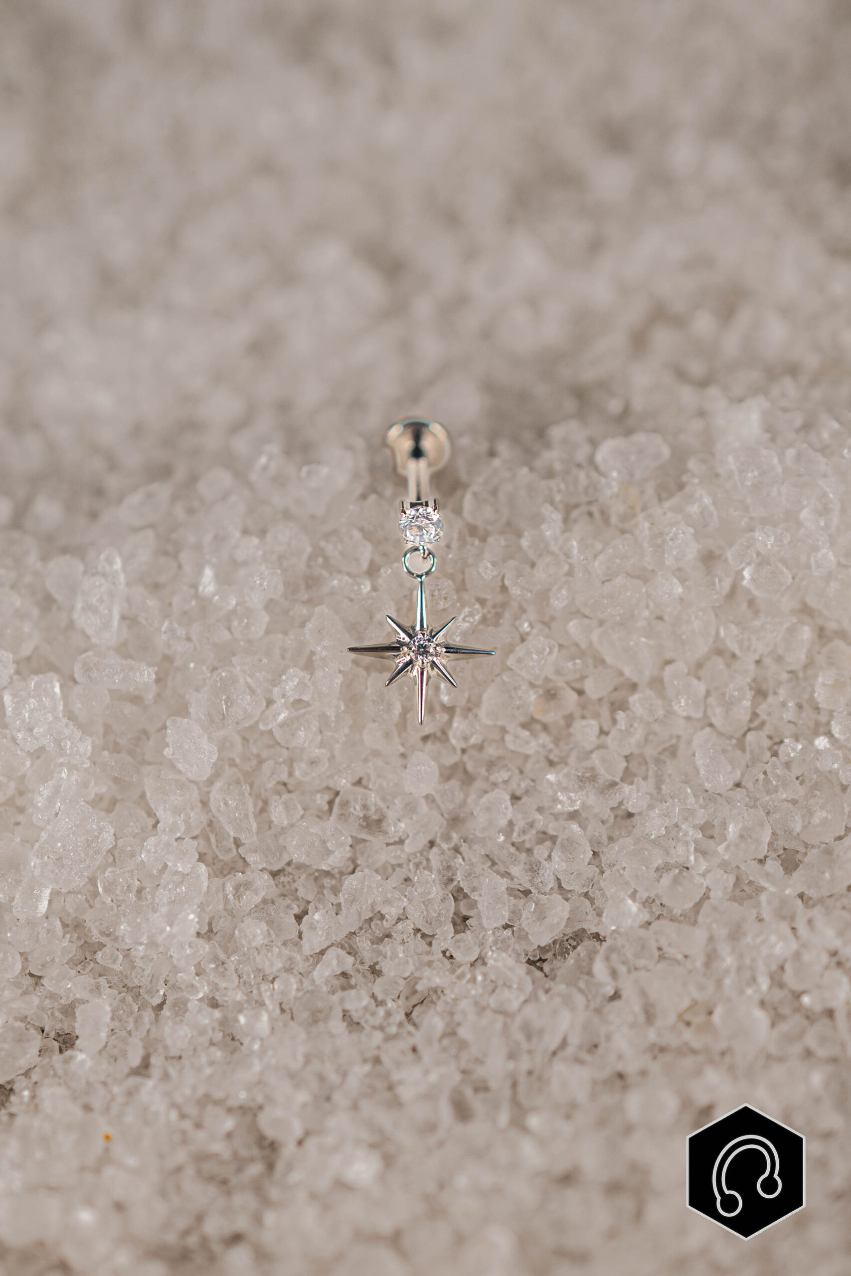 Labret titane argenté Astra Drop