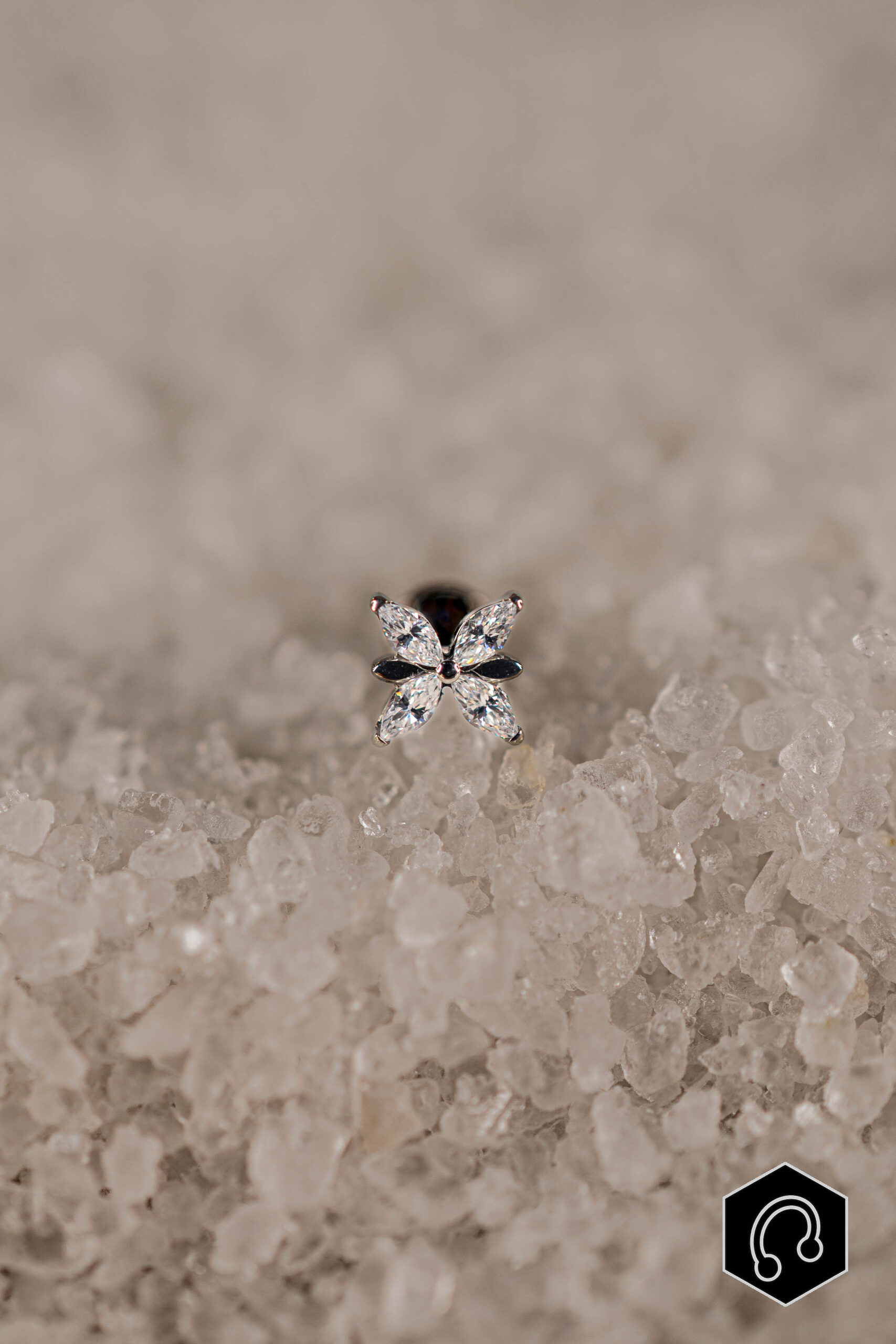 Labret Titane Silver Marquise Bloom