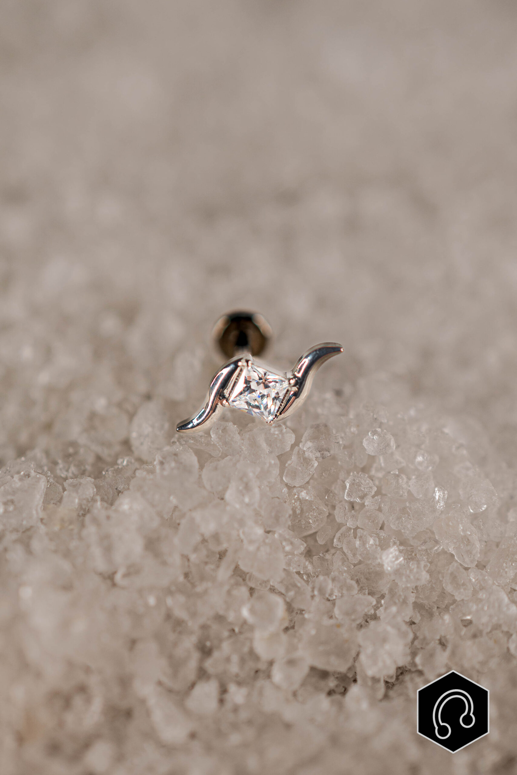 Labret Titane Argenté Velora Wave