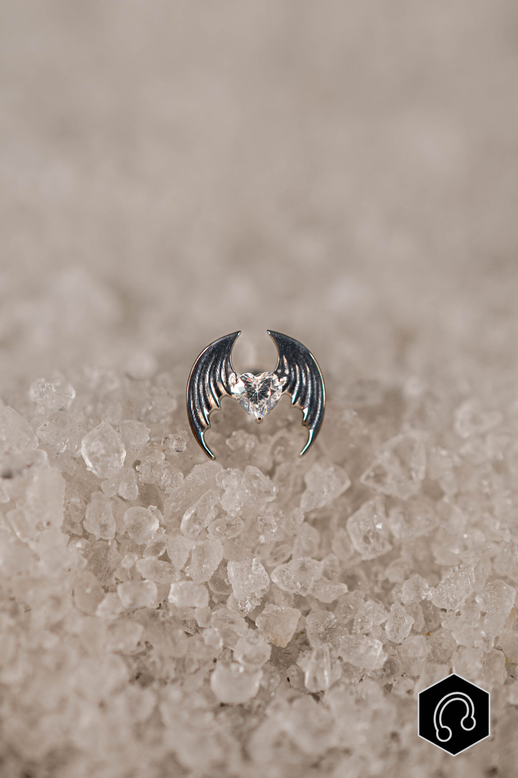 Labret Titane Argenté Noctara Heart